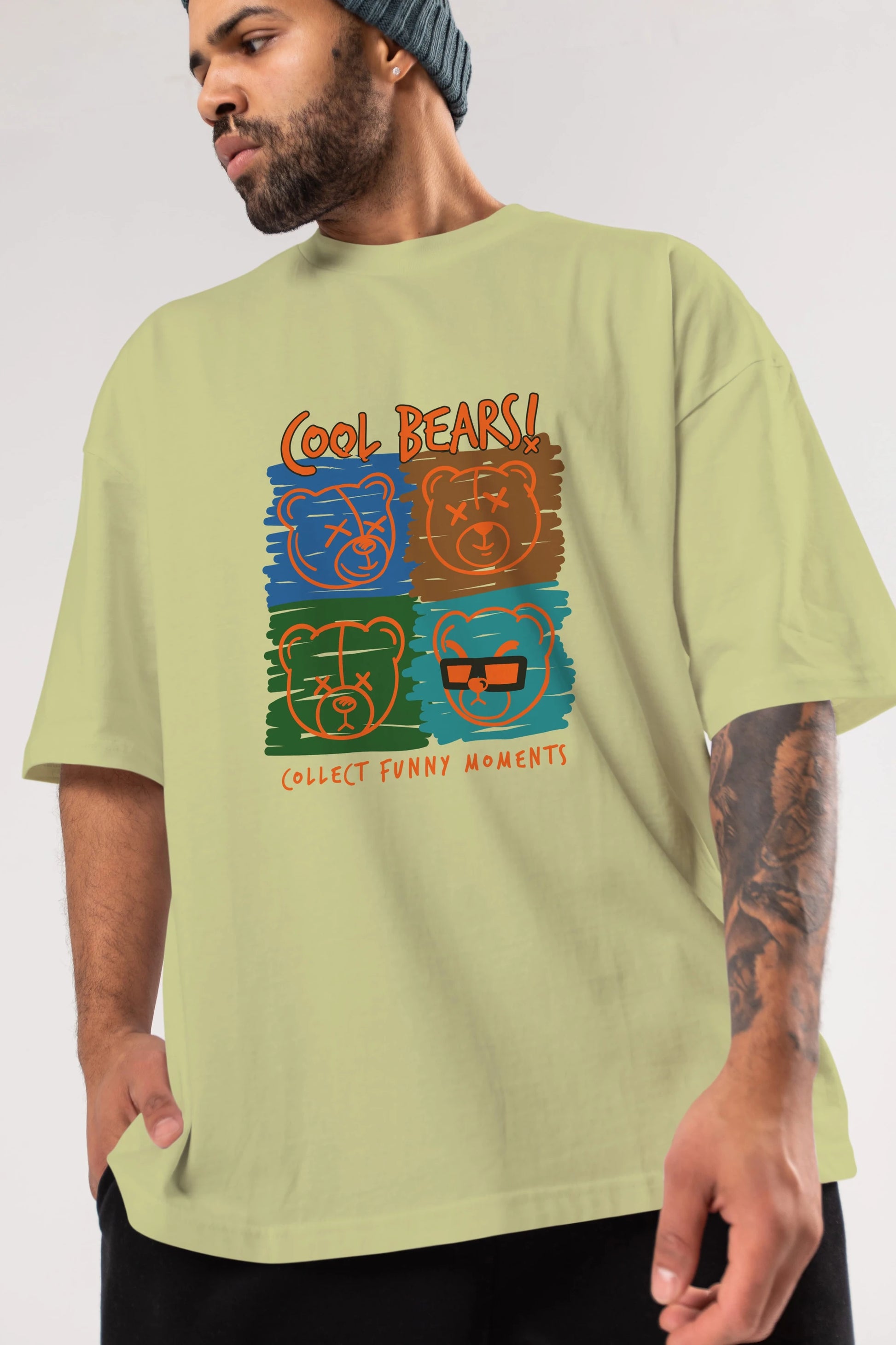 Cool Bears Ön Baskılı Oversize t-shirt Erkek Kadın Unisex