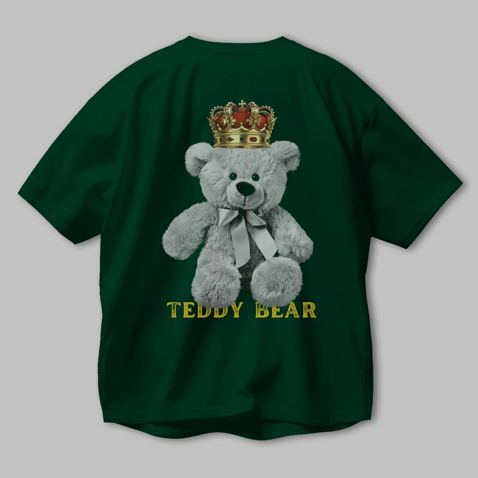 Teddy Bear Arka Baskılı Oversize t-shirt Erkek Kadın Unisex %100 Pamuk