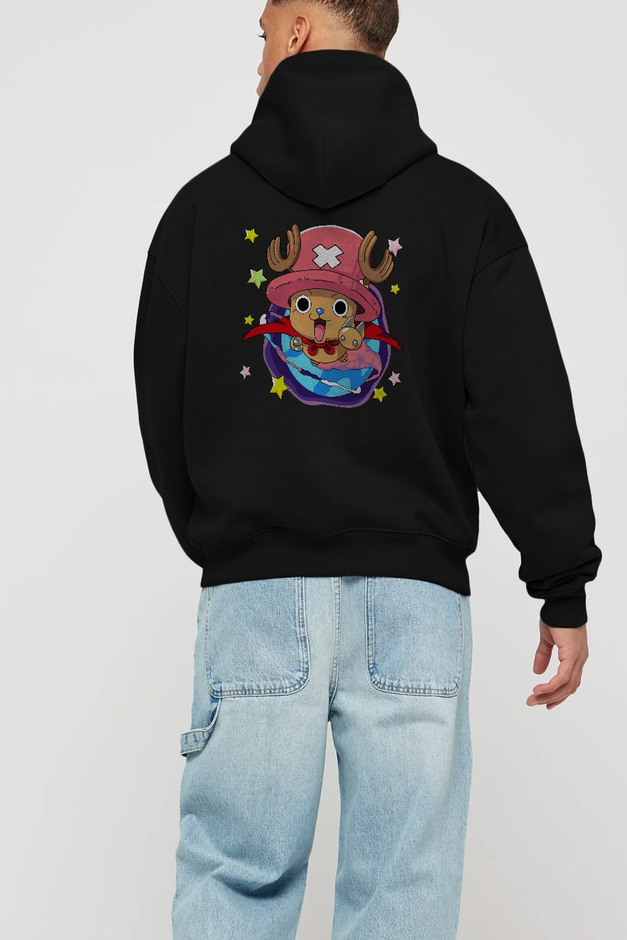 Tony Tony Chopper Anime Arka Baskılı Hoodie Oversize Kapüşonlu Sweatshirt Erkek Kadın Unisex