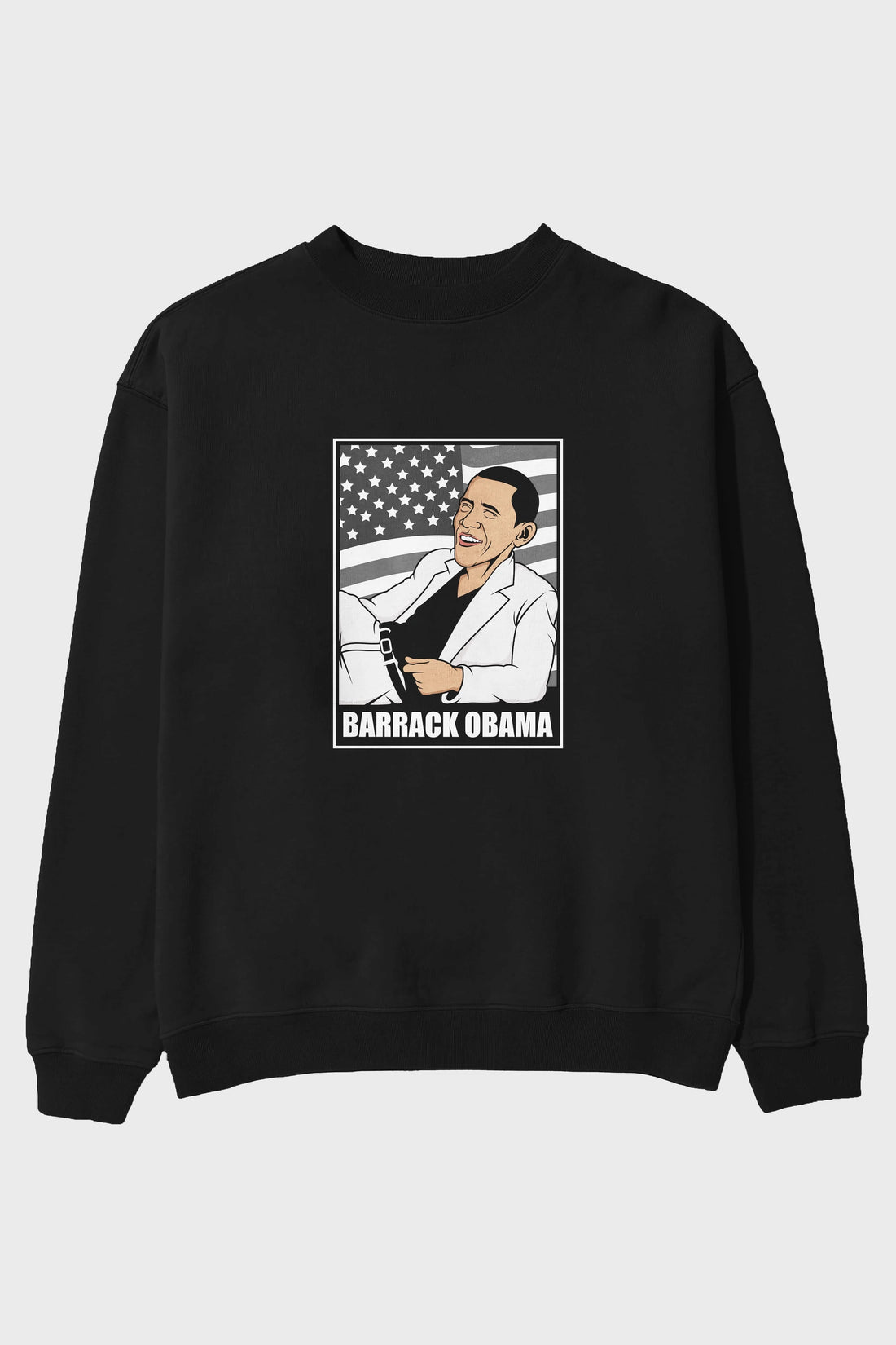Obama Thriller Ön Baskılı Oversize Sweatshirt Erkek Kadın Unisex