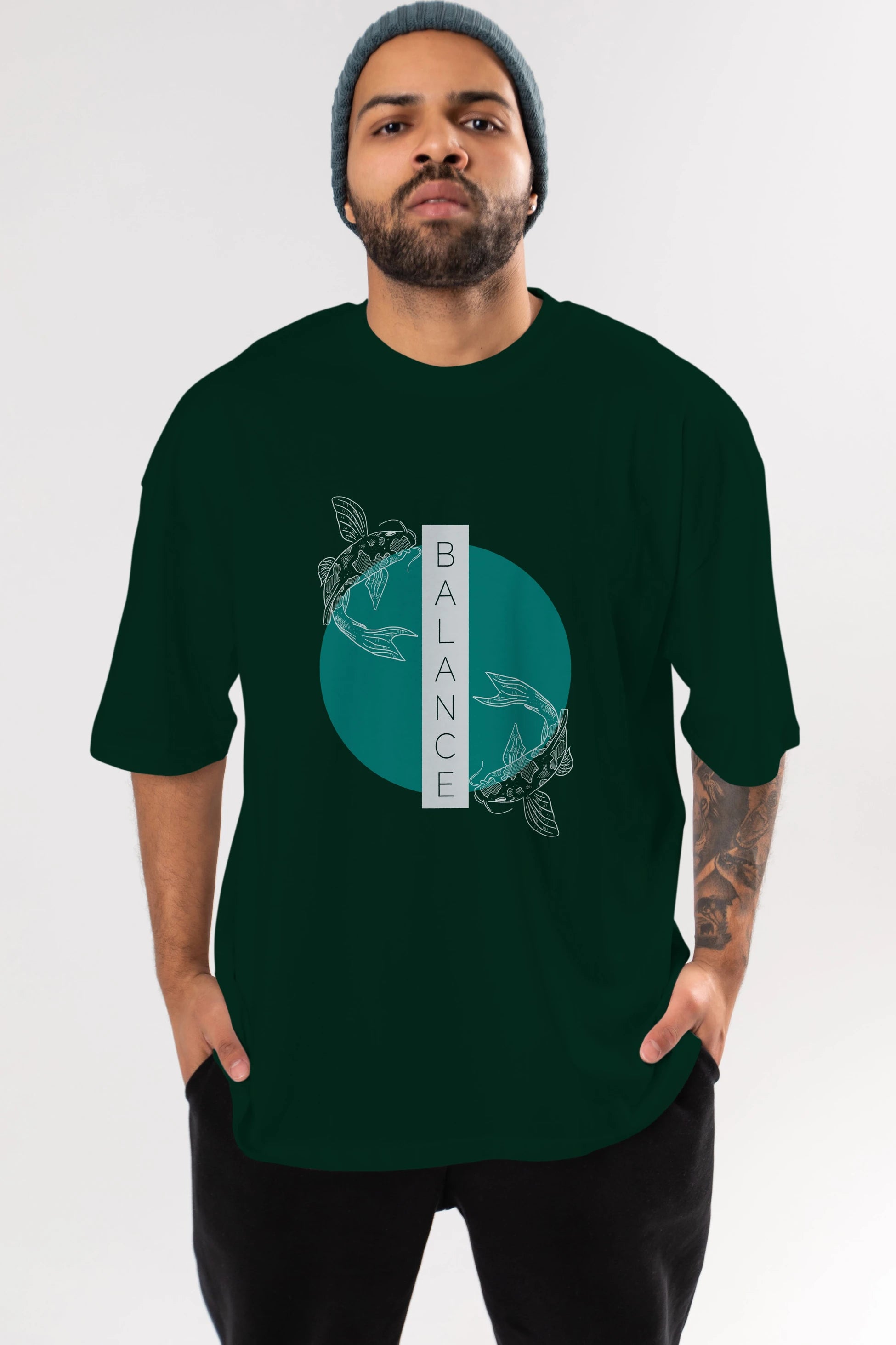 Balance 2 Yazılı Ön Baskılı Oversize t-shirt Erkek Kadın Unisex