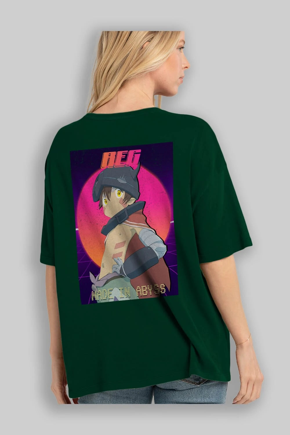 Reg 7 Anime Arka Baskılı Oversize t-shirt Erkek Kadın Unisex
