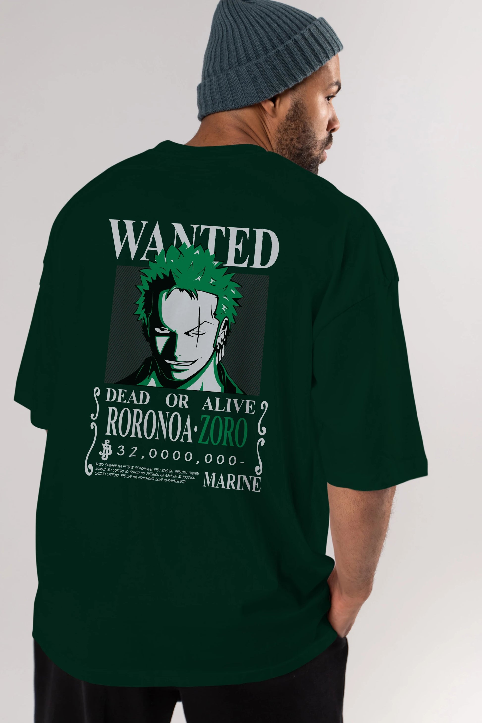 Roronoa Zoro Anime Arka Baskılı Oversize t-shirt Erkek Kadın Unisex %100 pamuk tişort