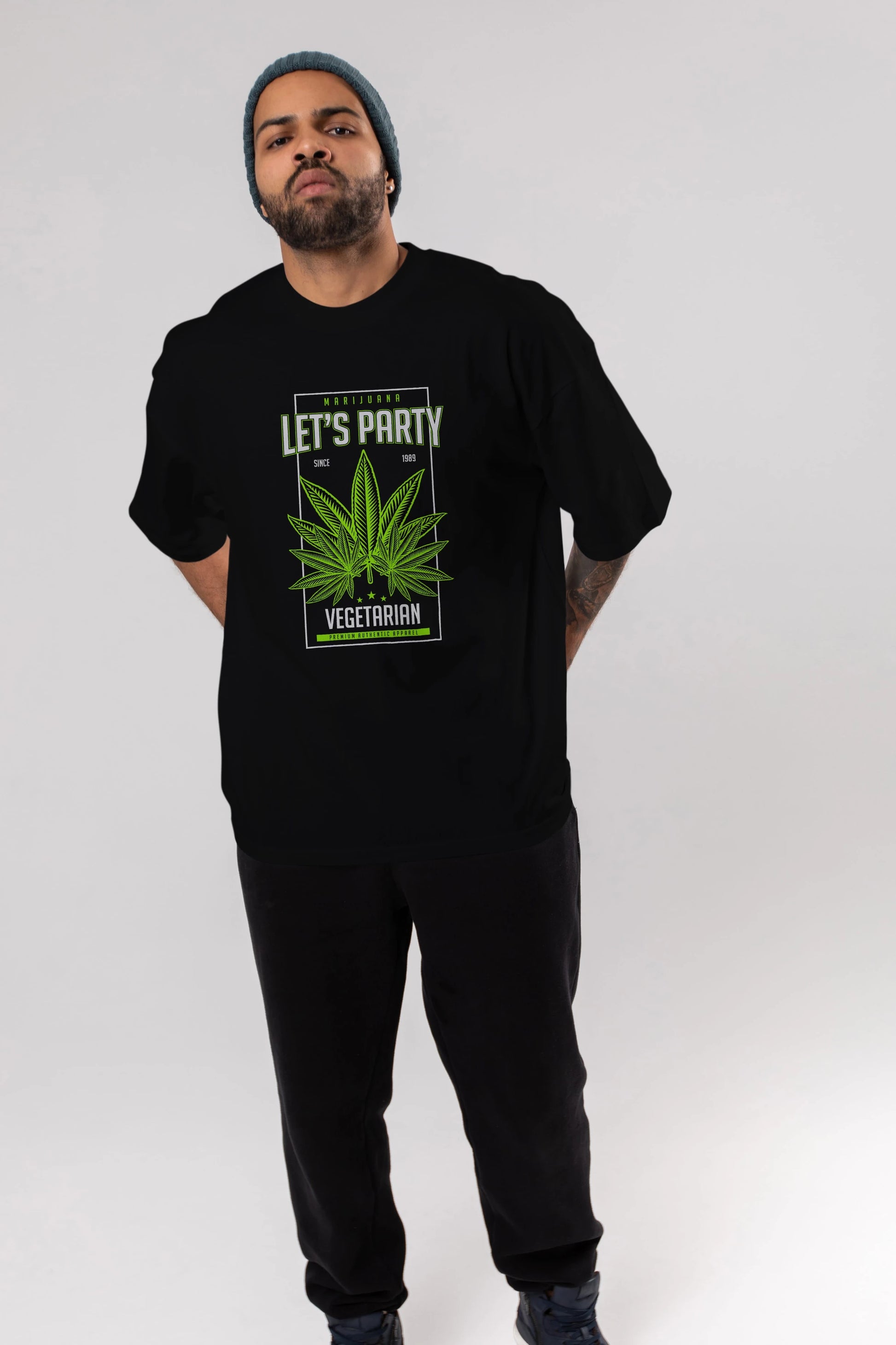 Lets Party Ön Baskılı Oversize t-shirt Erkek Kadın Unisex