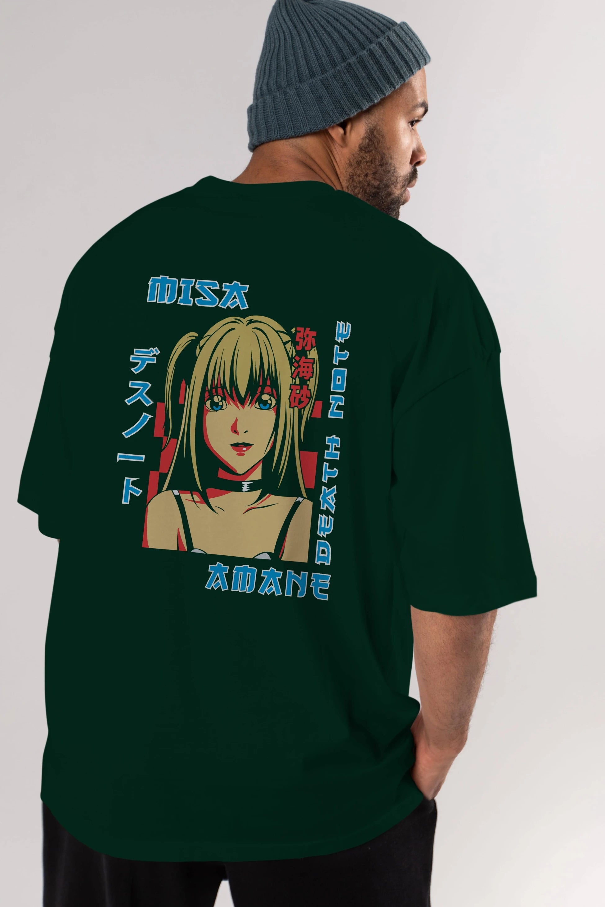 MISA-DEATH NOTE Anime Arka Baskılı Oversize t-shirt Erkek Kadın Unisex