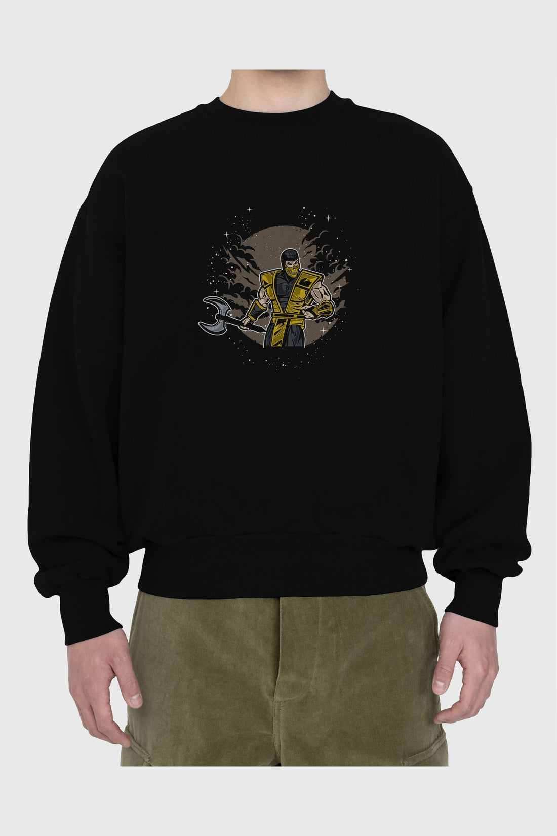 SCORPION Ön Baskılı Oversize Sweatshirt Erkek Kadın Unisex