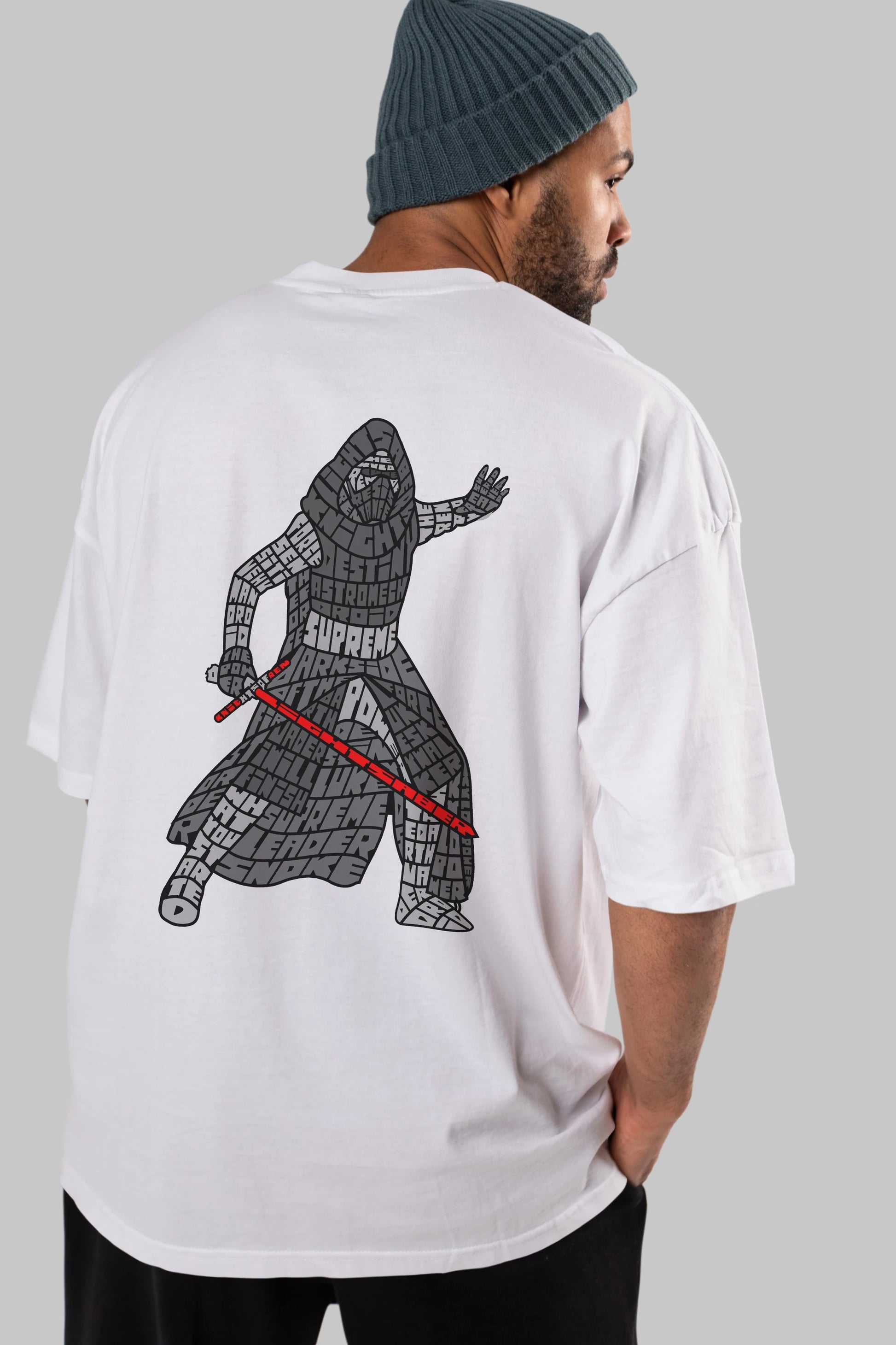 Kylo Arka Baskılı Oversize t-shirt %100 pamuk Erkek Kadın Unisex