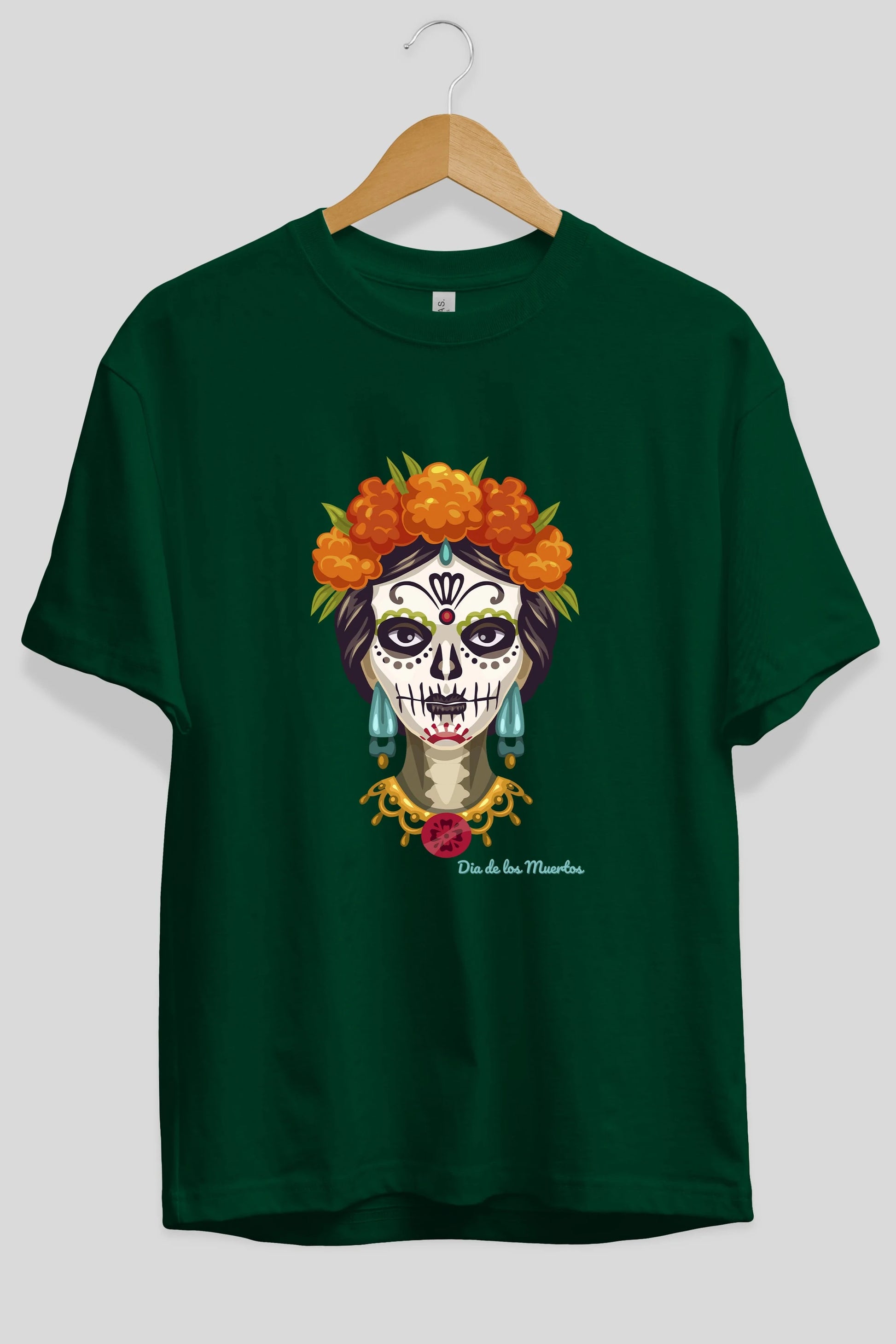 Dia de los Muertos 2 Ön Baskılı Oversize t-shirt Erkek Kadın Unisex