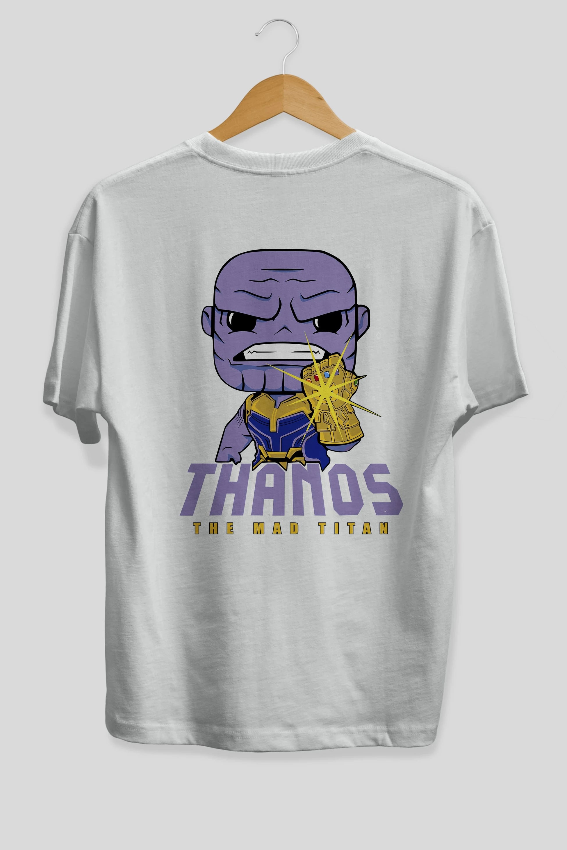 Thanos (1) Arka Baskılı Oversize t-shirt Erkek Kadın Unisex %100 Pamuk Bisiklet Yaka tişort