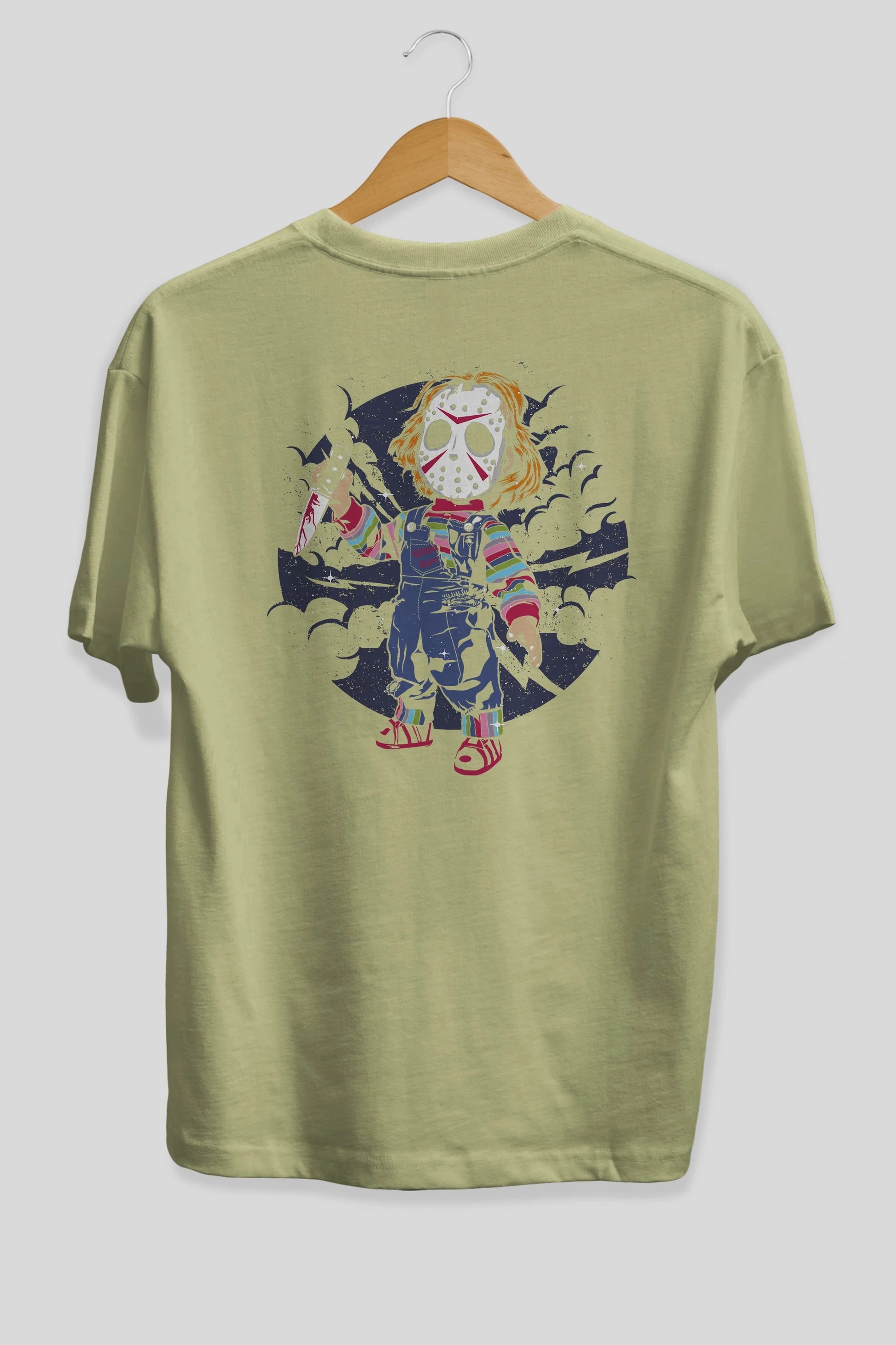 Chucky Arka Baskılı Oversize t-shirt Erkek Kadın Unisex %100 Pamuk