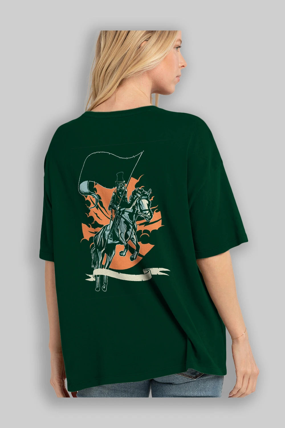 Plague Doctor Arka Baskılı Oversize t-shirt Erkek Kadın Unisex %100 Pamuk