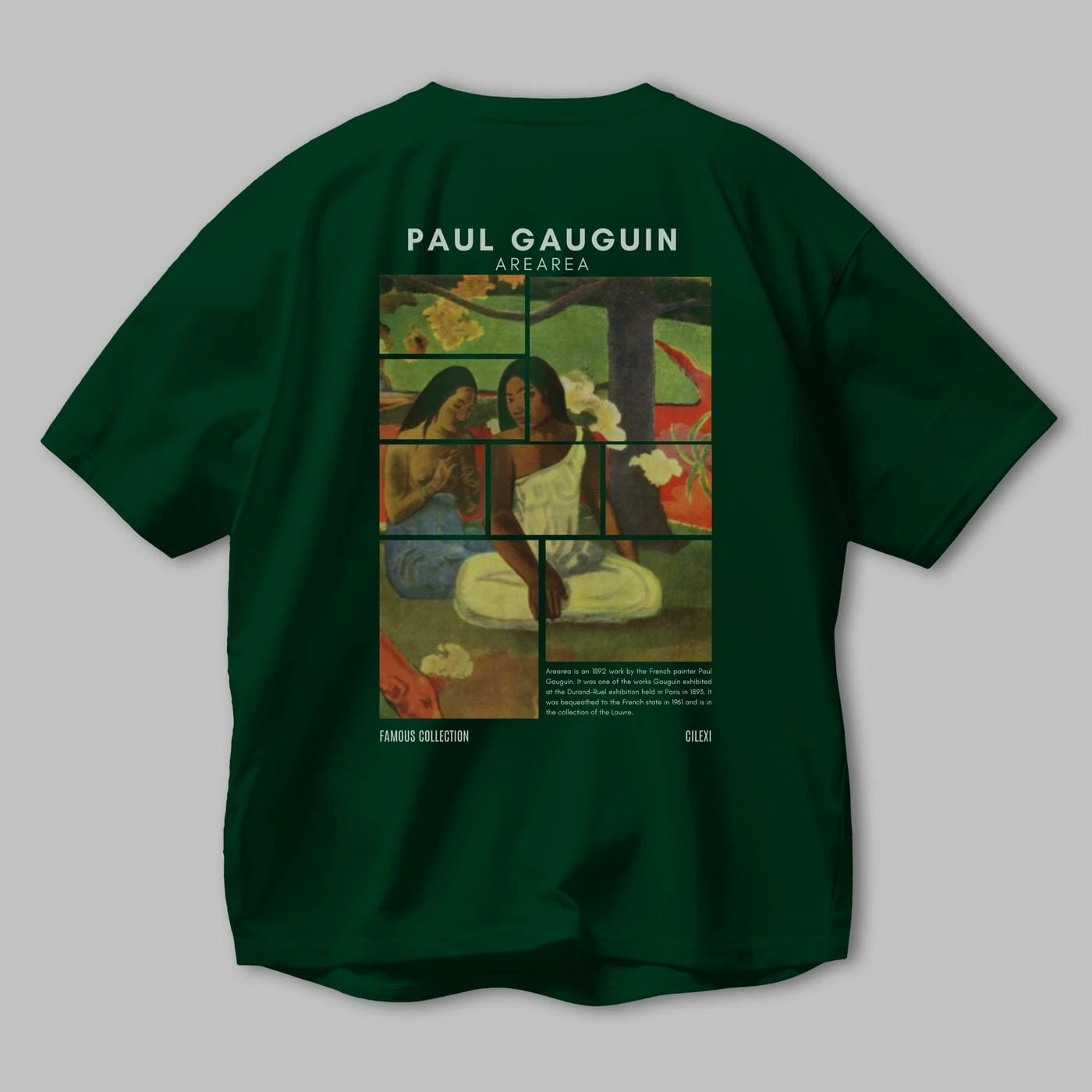 Paul Gauguin Arearea Arka Baskılı Oversize t-shirt Erkek Kadın Bisiklet Yaka Pamuk tişort