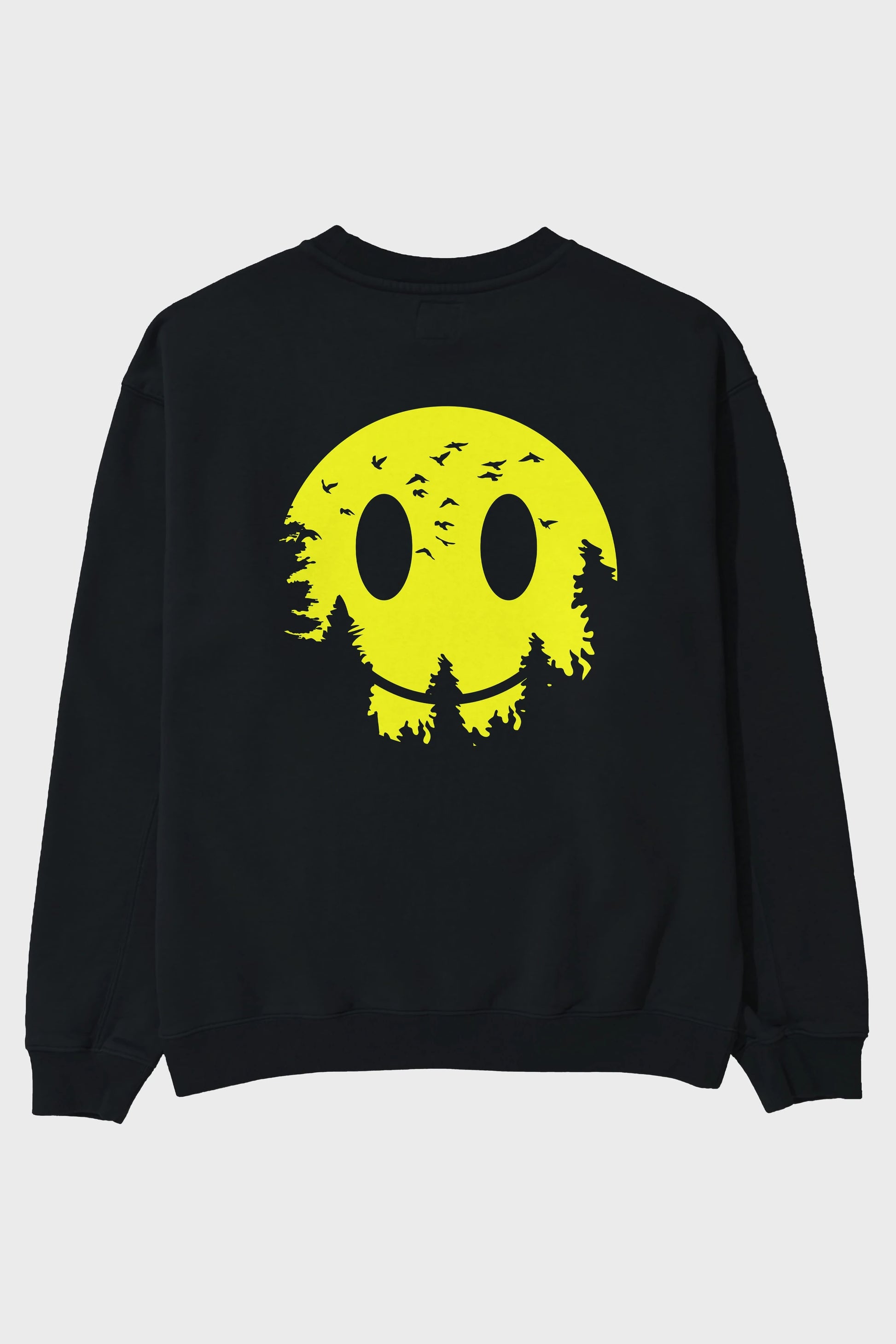 Smiley Moon Arka Baskılı Oversize Sweatshirt Erkek Kadın Unisex