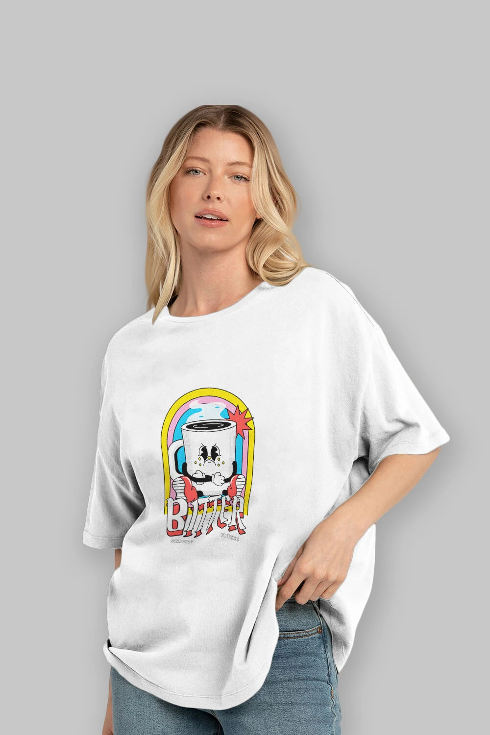 Too Hot And Bitter Ön Baskılı Oversize t-shirt Erkek Kadın Unisex