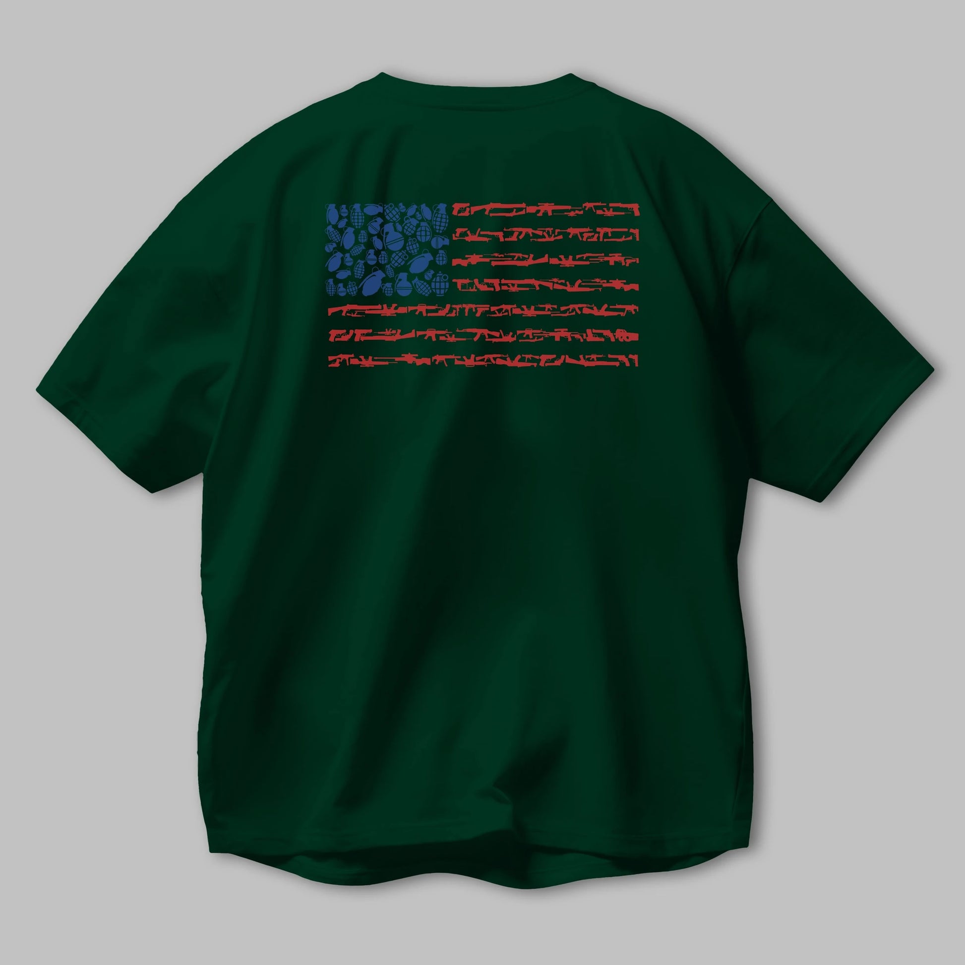 Weapon Flag Arka Baskılı Oversize t-shirt %100 pamuk Erkek Kadın Unisex