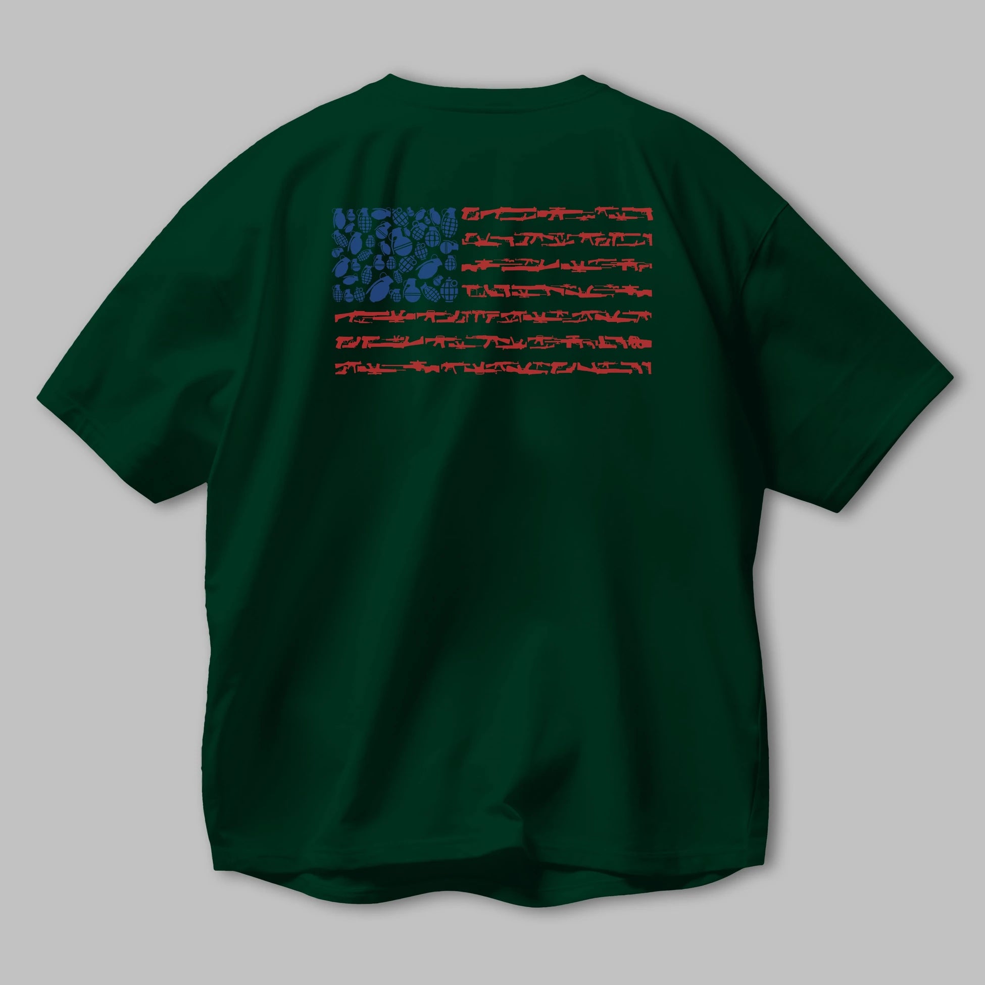 Weapon Flag Arka Baskılı Oversize t-shirt %100 pamuk Erkek Kadın Unisex