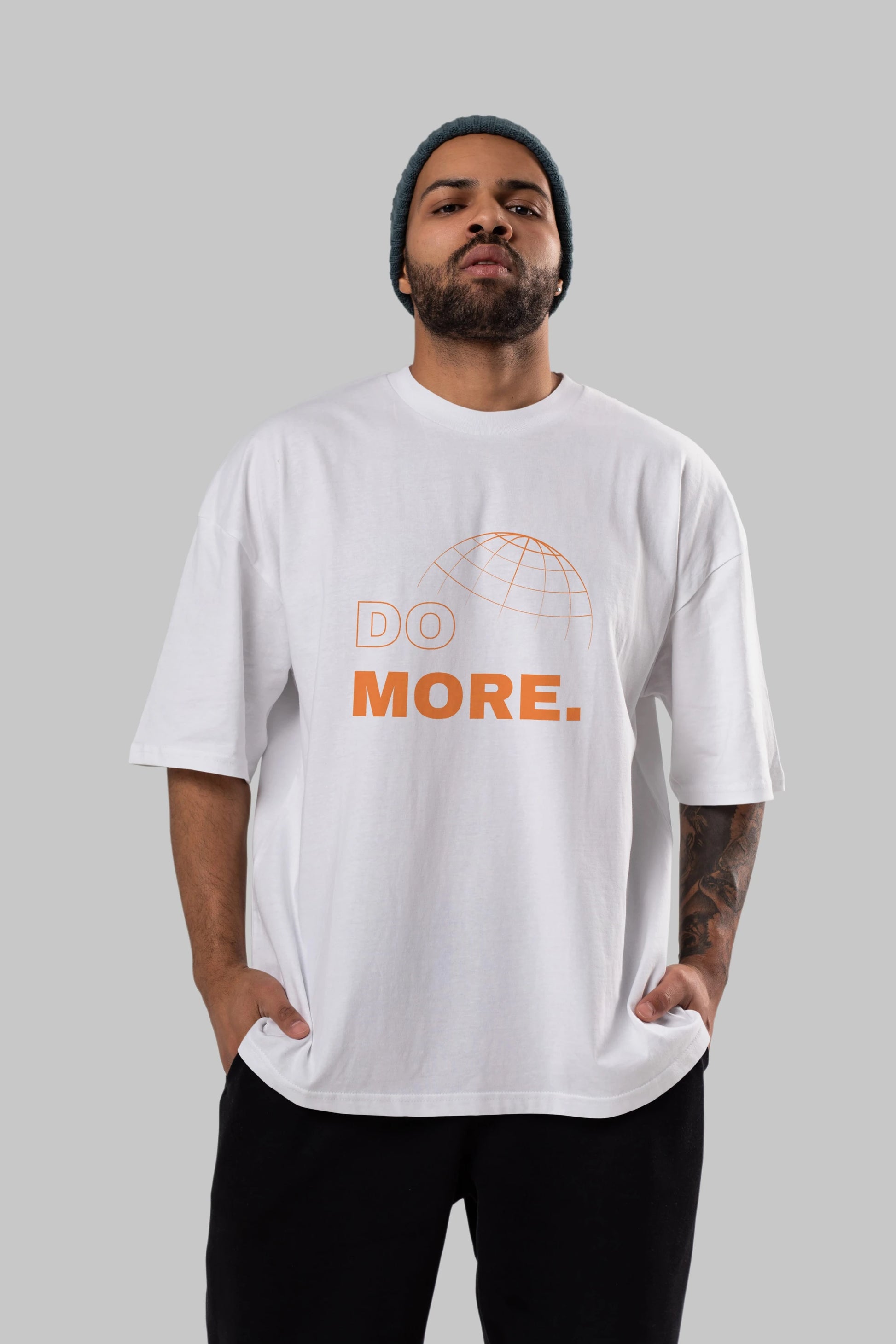 Do More Yazılı Ön Baskılı Oversize t-shirt Erkek Kadın Unisex