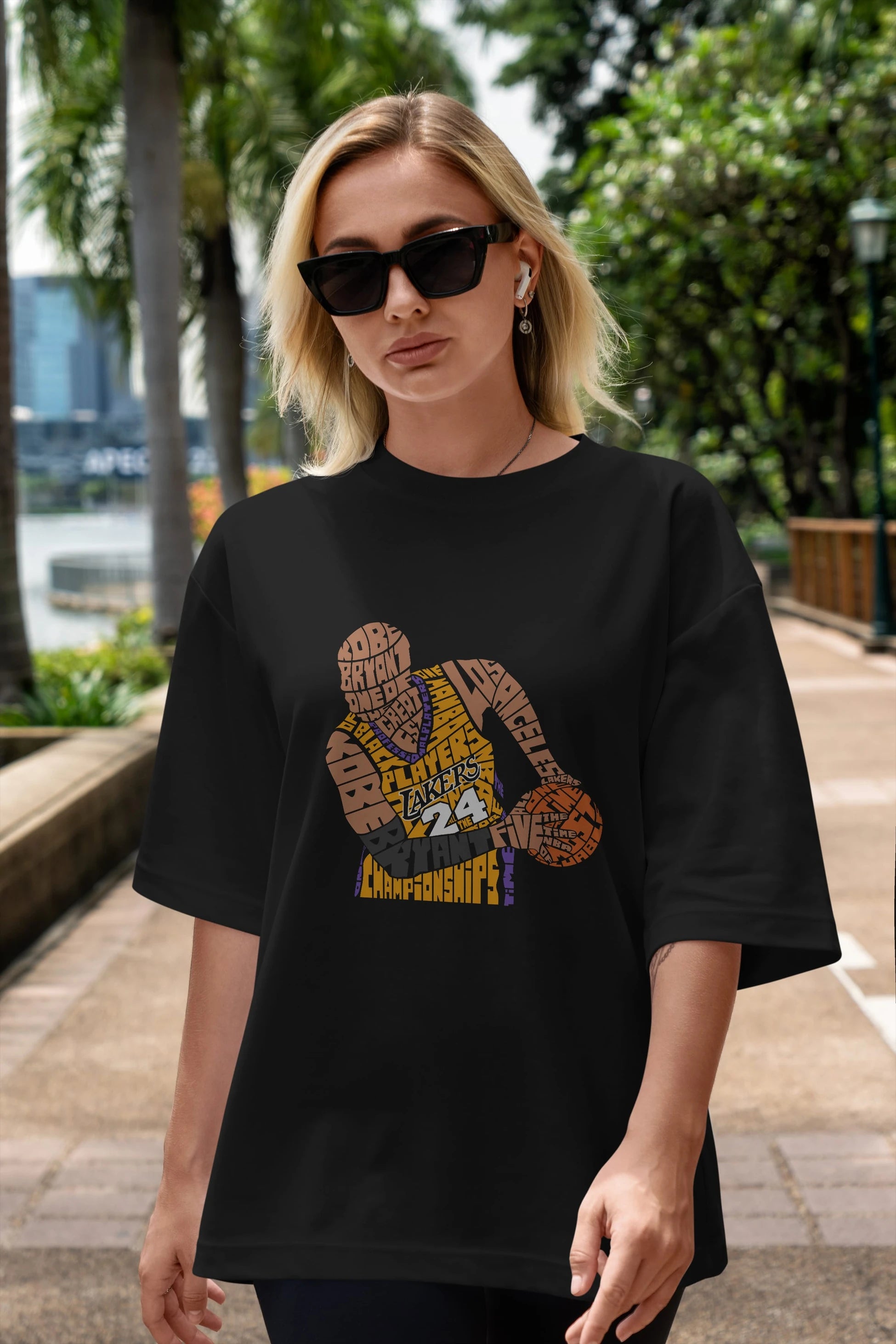 Kobe Bryant Ön Baskılı Oversize t-shirt %100 pamuk Erkek Kadın Unisex