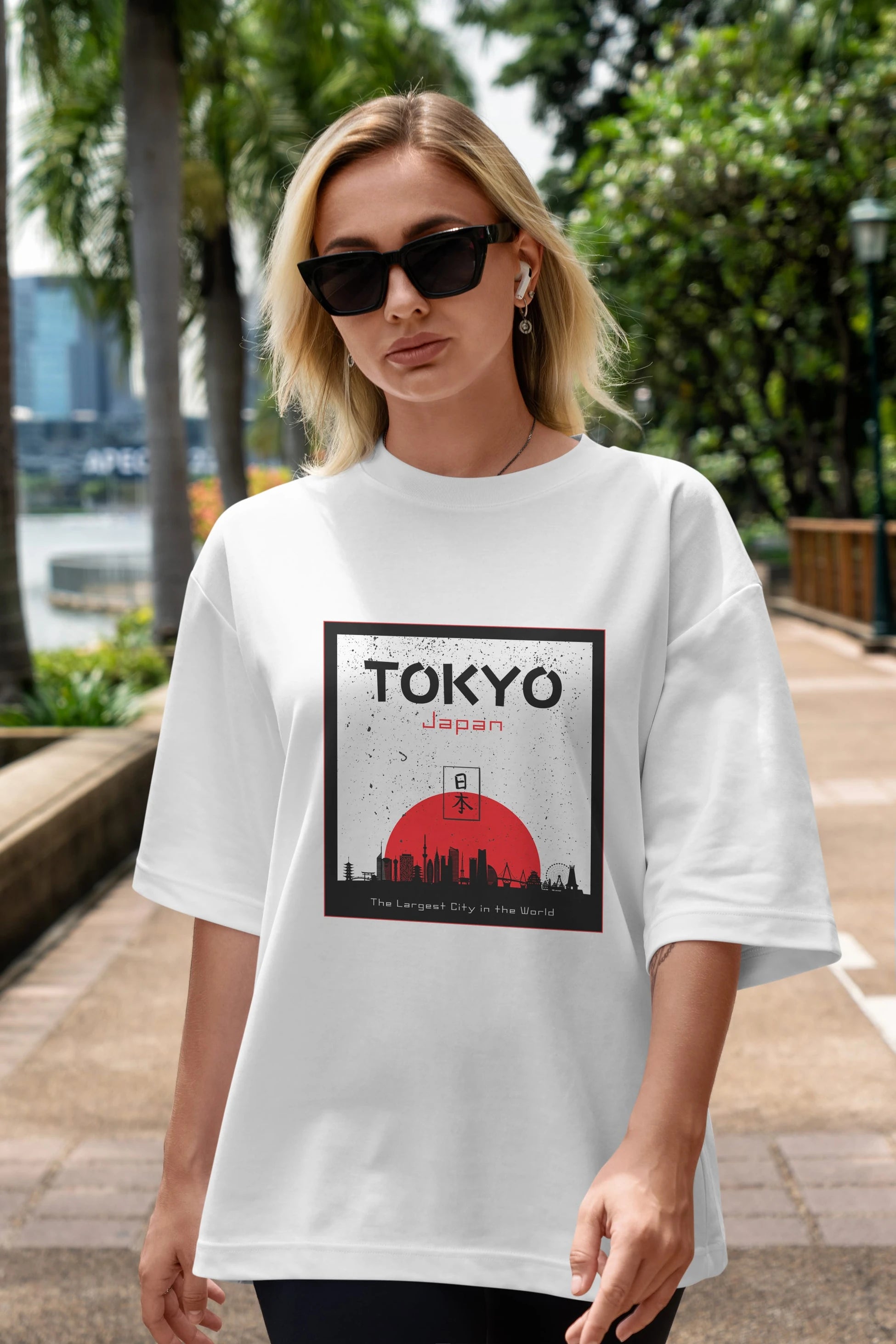 Tokyo Japan Yazılı Ön Baskılı Oversize t-shirt Erkek Kadın Unisex