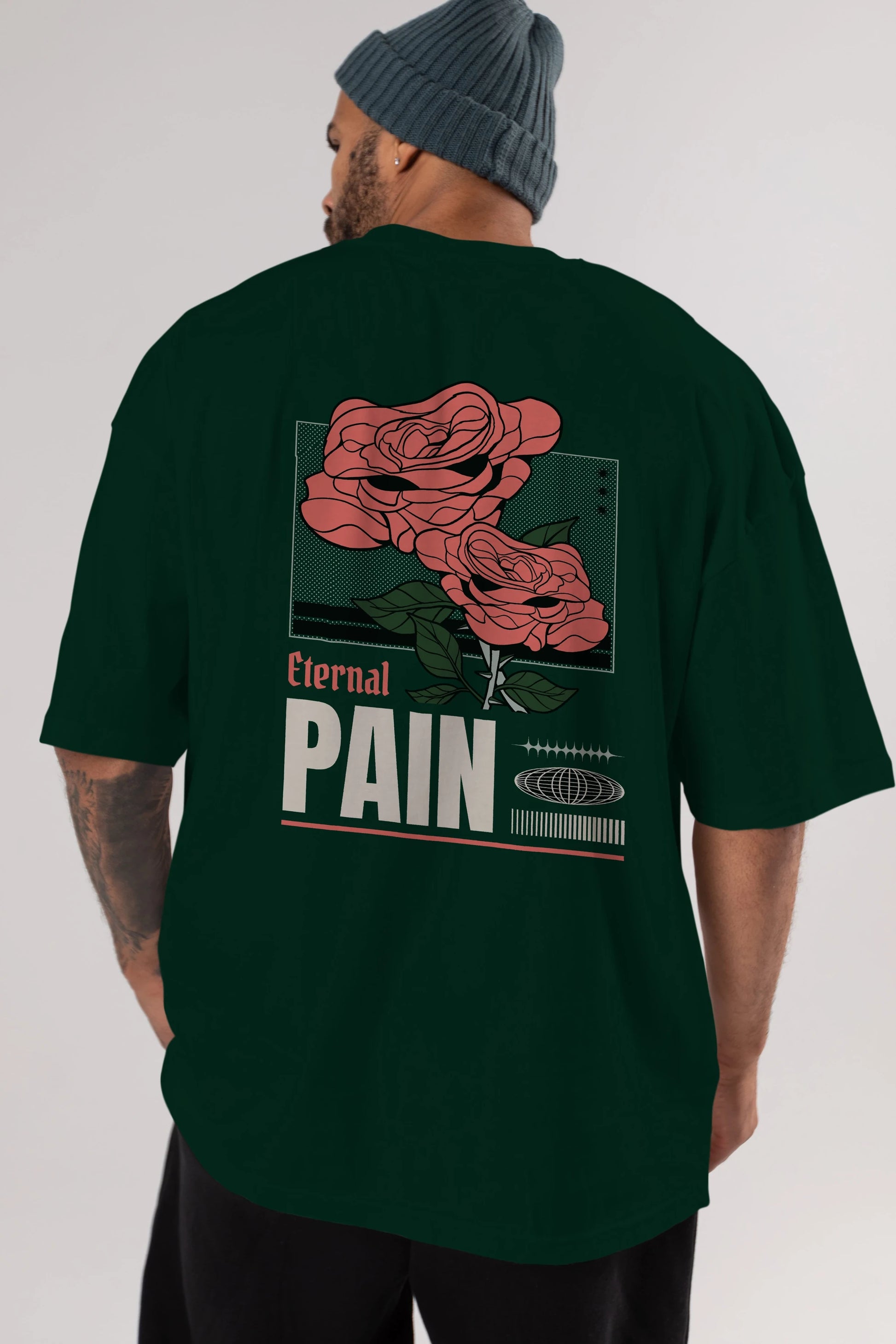 Eternal Pain Arka Baskılı Oversize t-shirt Erkek Kadın Unisex
