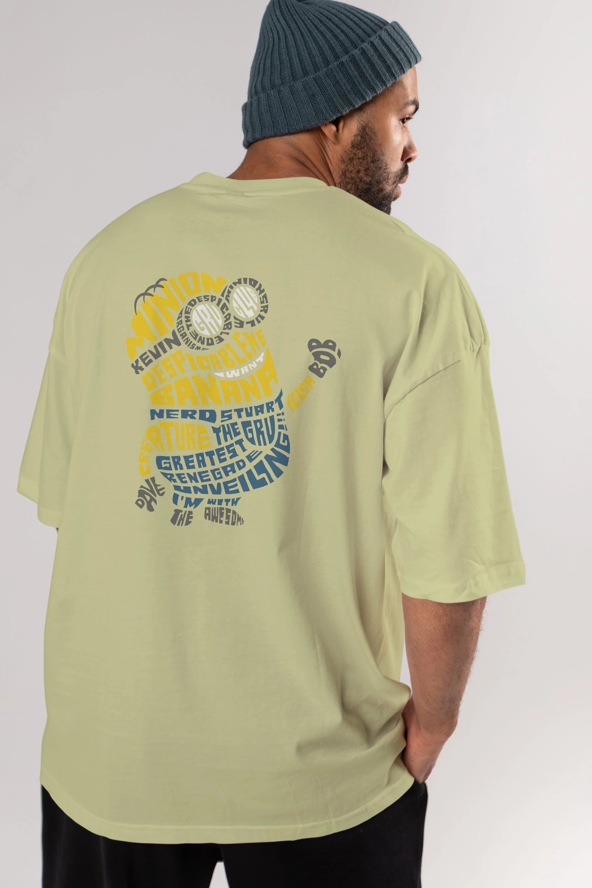 Minion Arka Baskılı Oversize t-shirt %100 pamuk Erkek Kadın Unisex
