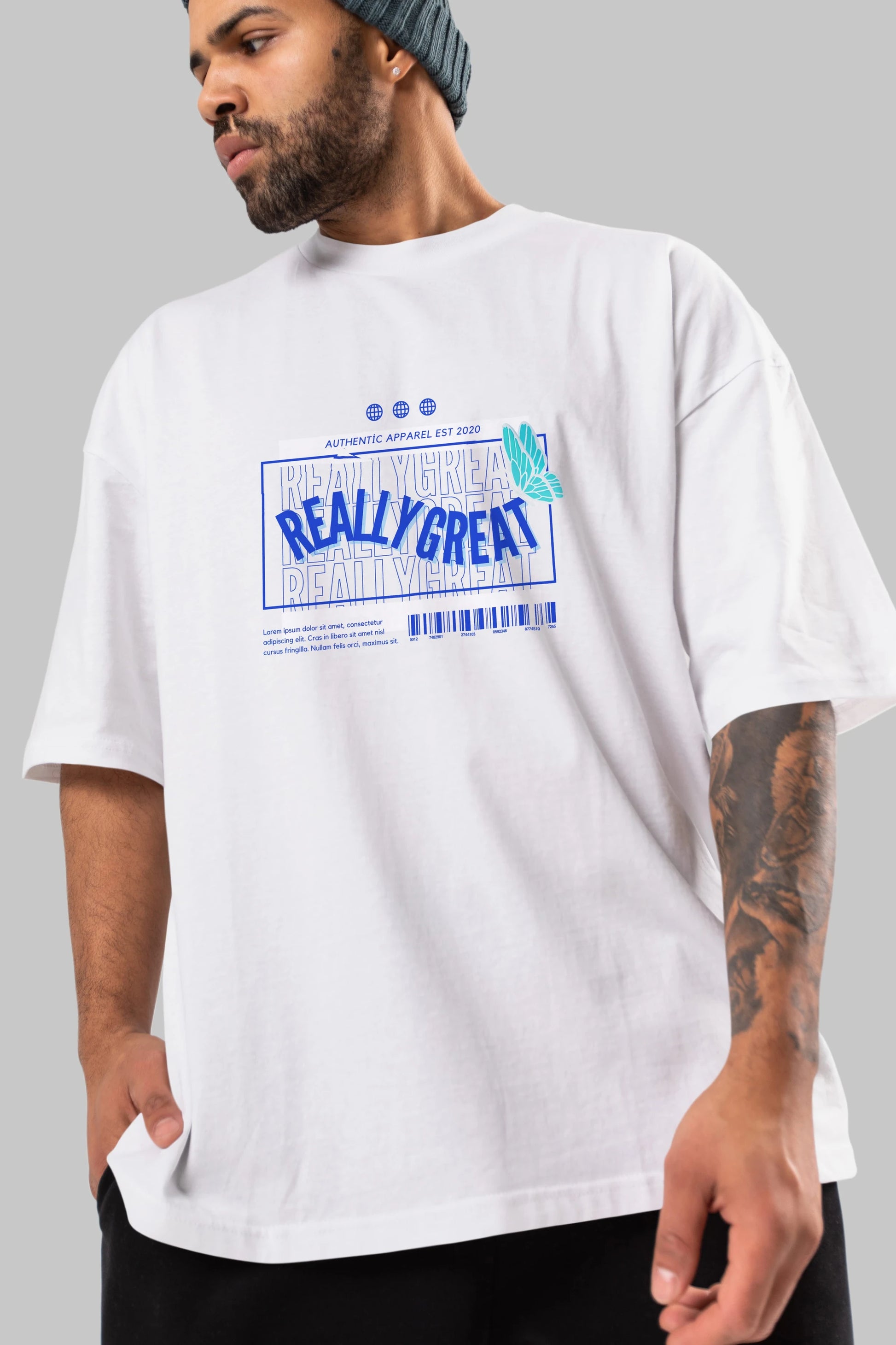 Really Great Yazılı Ön Baskılı Oversize t-shirt Erkek Kadın Unisex