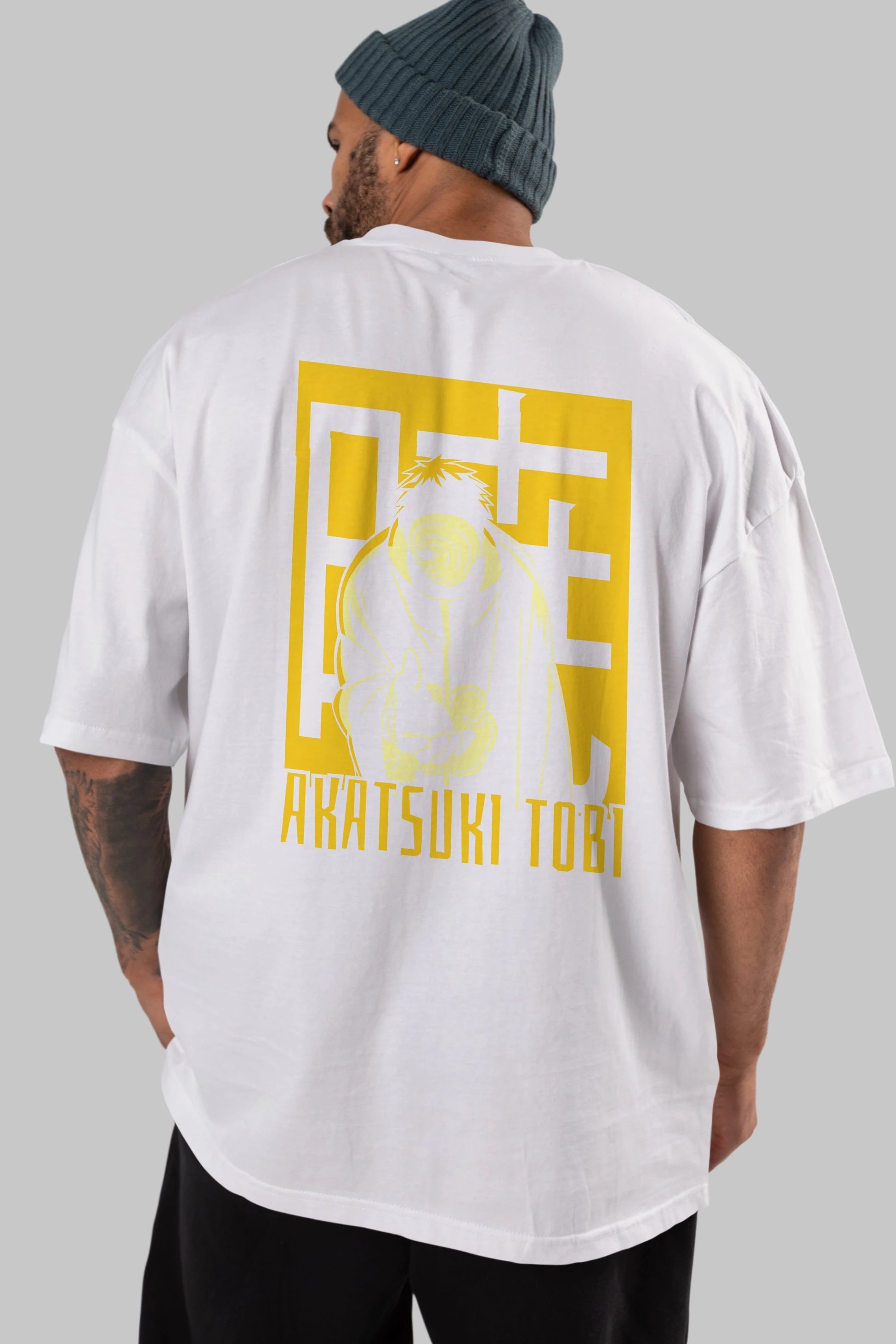 AKATSUKI OBITO NARUTO Anime Arka Baskılı Oversize t-shirt Erkek Kadın Unisex
