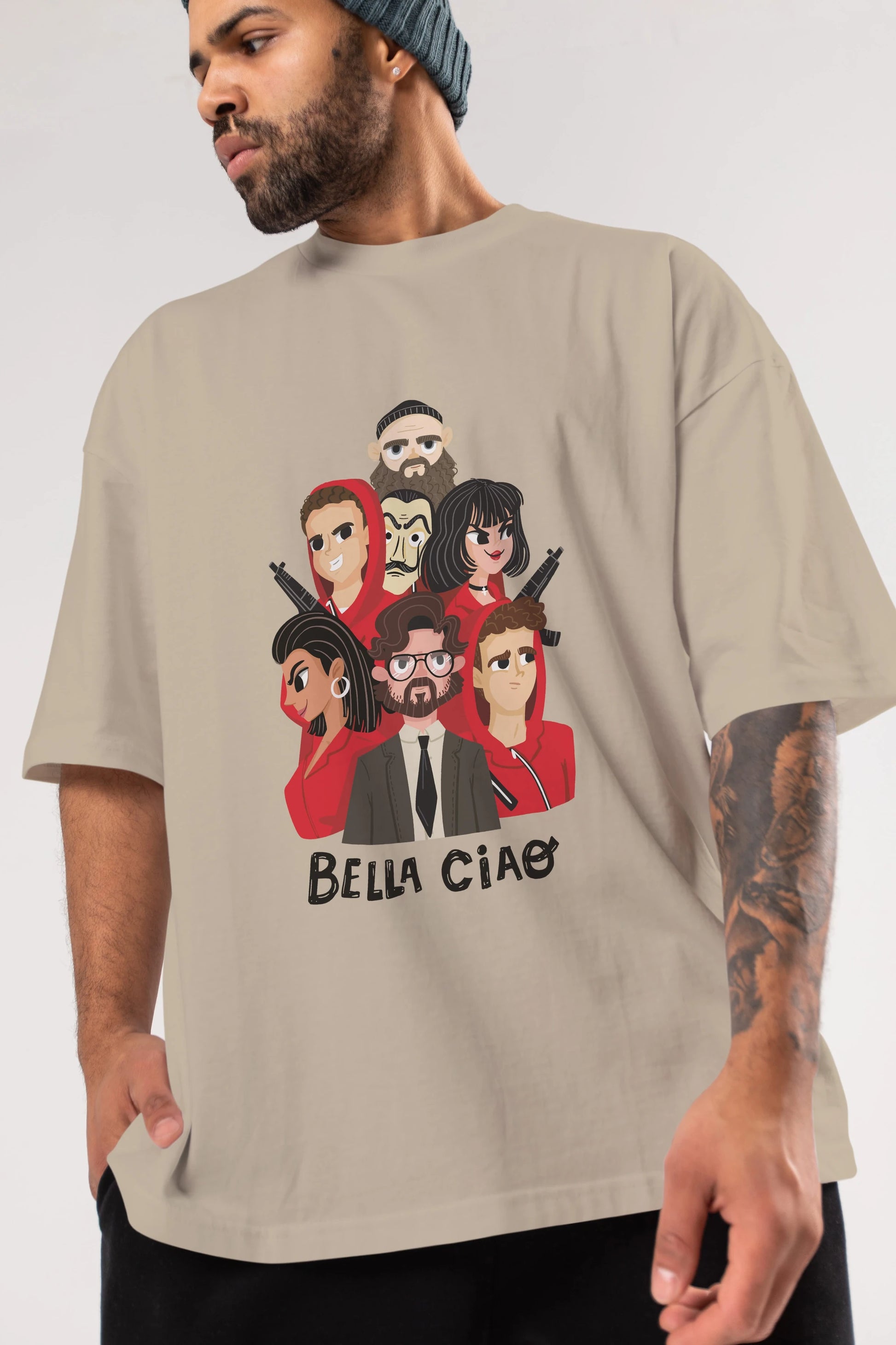 La Casa De Papel (13) Ön Baskılı Oversize t-shirt Erkek Kadın Unisex %100 Pamuk Bisiklet Yaka tişort