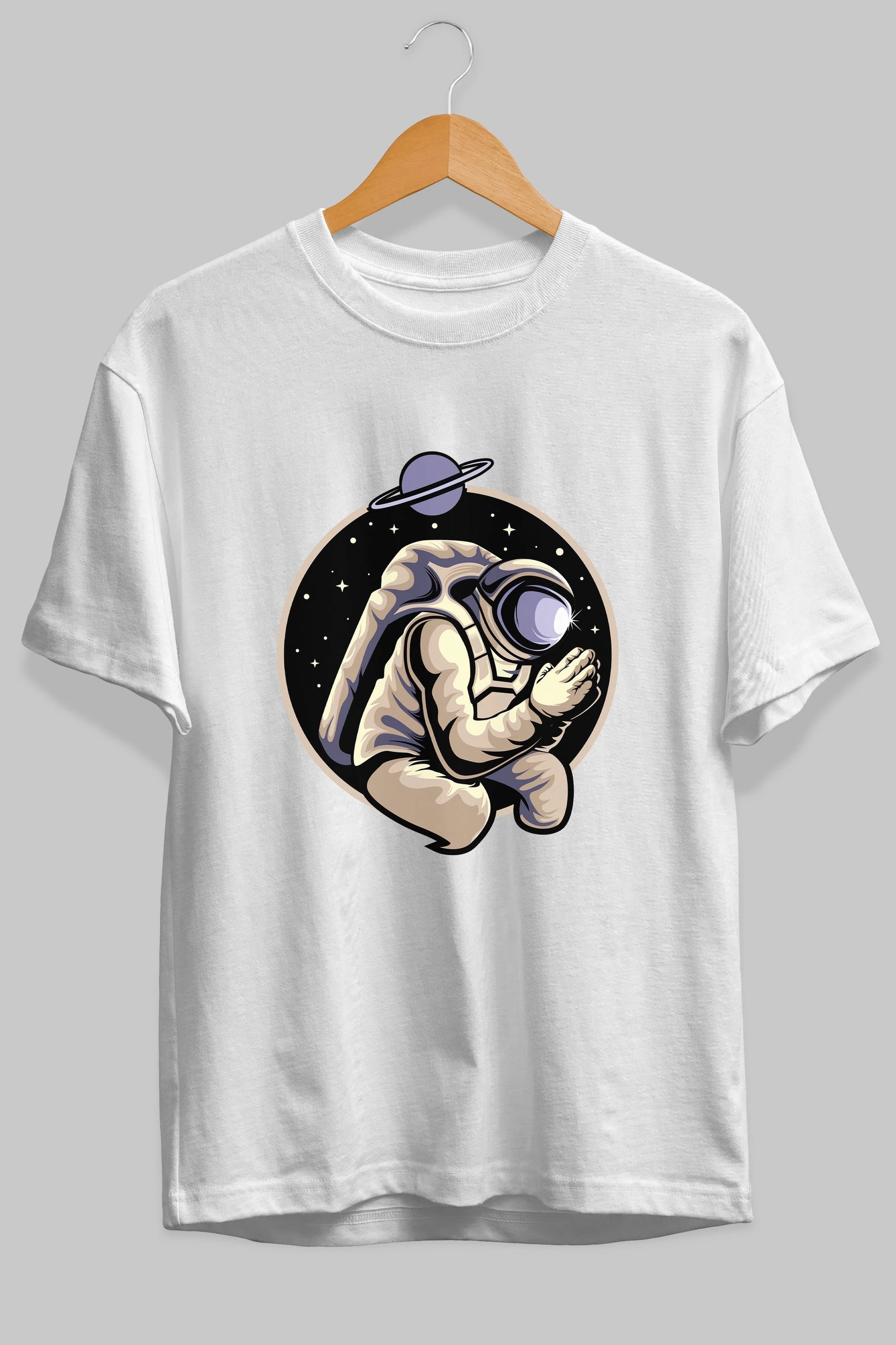 Astronaut Praying Ön Baskılı Oversize t-shirt Erkek Kadın Unisex