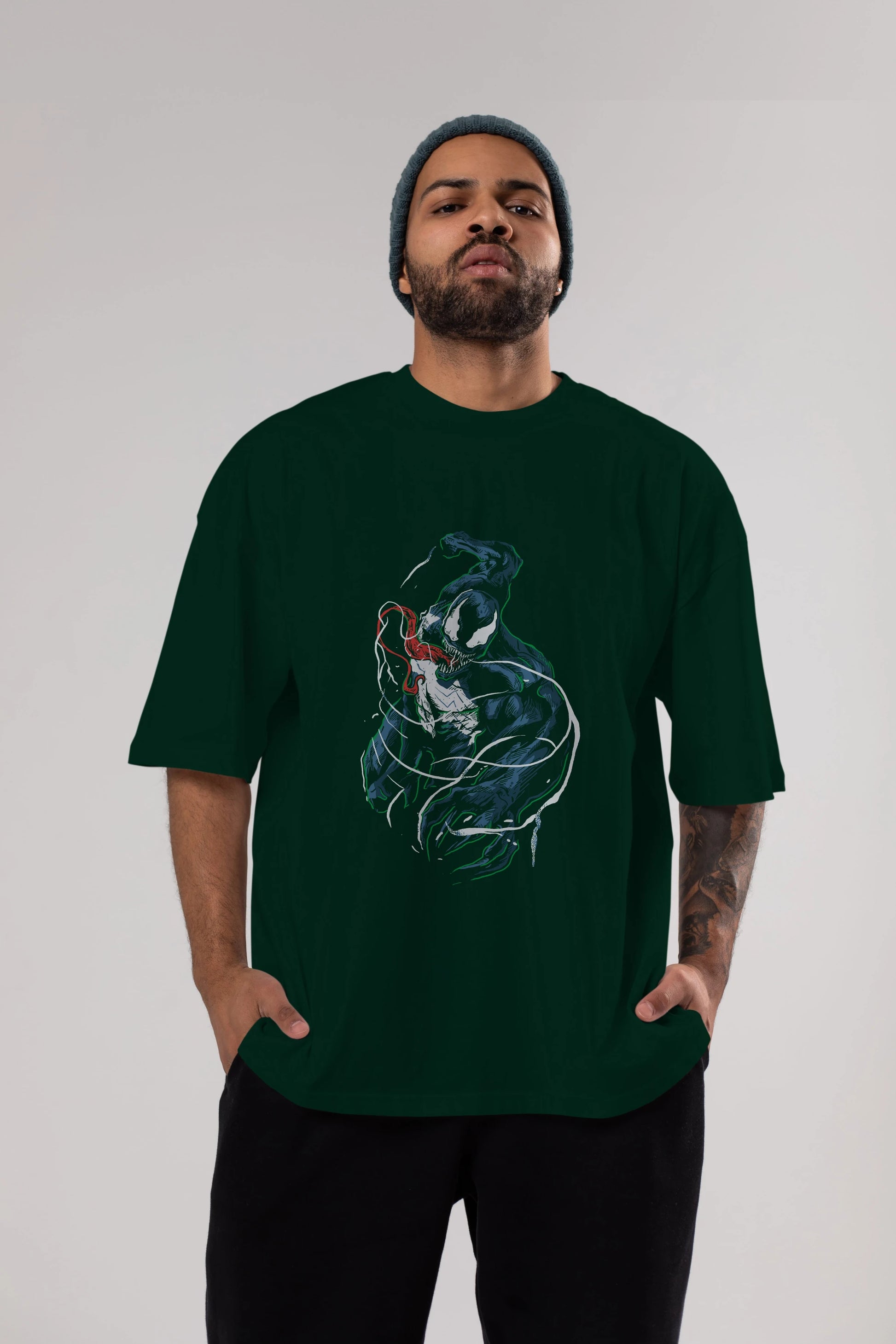 Venom (5) Ön Baskılı Oversize t-shirt Erkek Kadın Unisex %100 Pamuk Bisiklet Yaka tişort