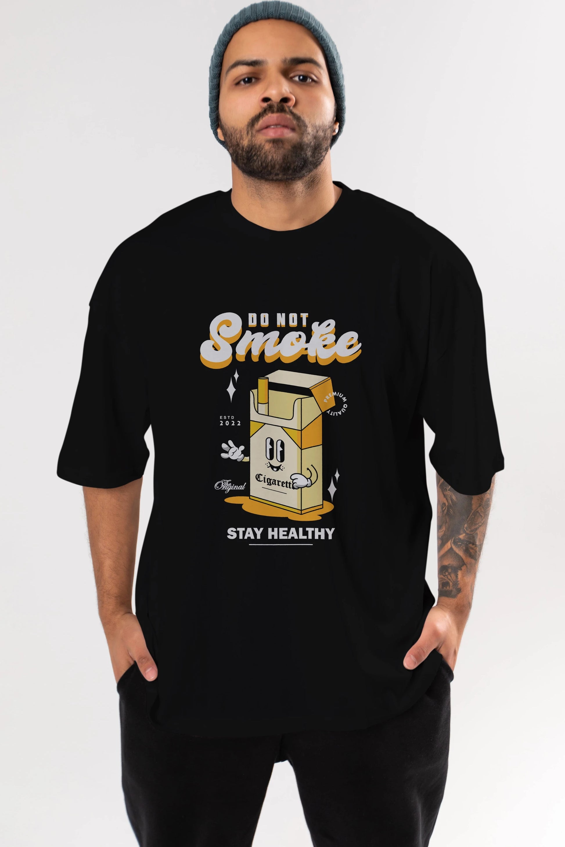 Do Not Smoke Ön Baskılı Oversize t-shirt Erkek Kadın Unisex
