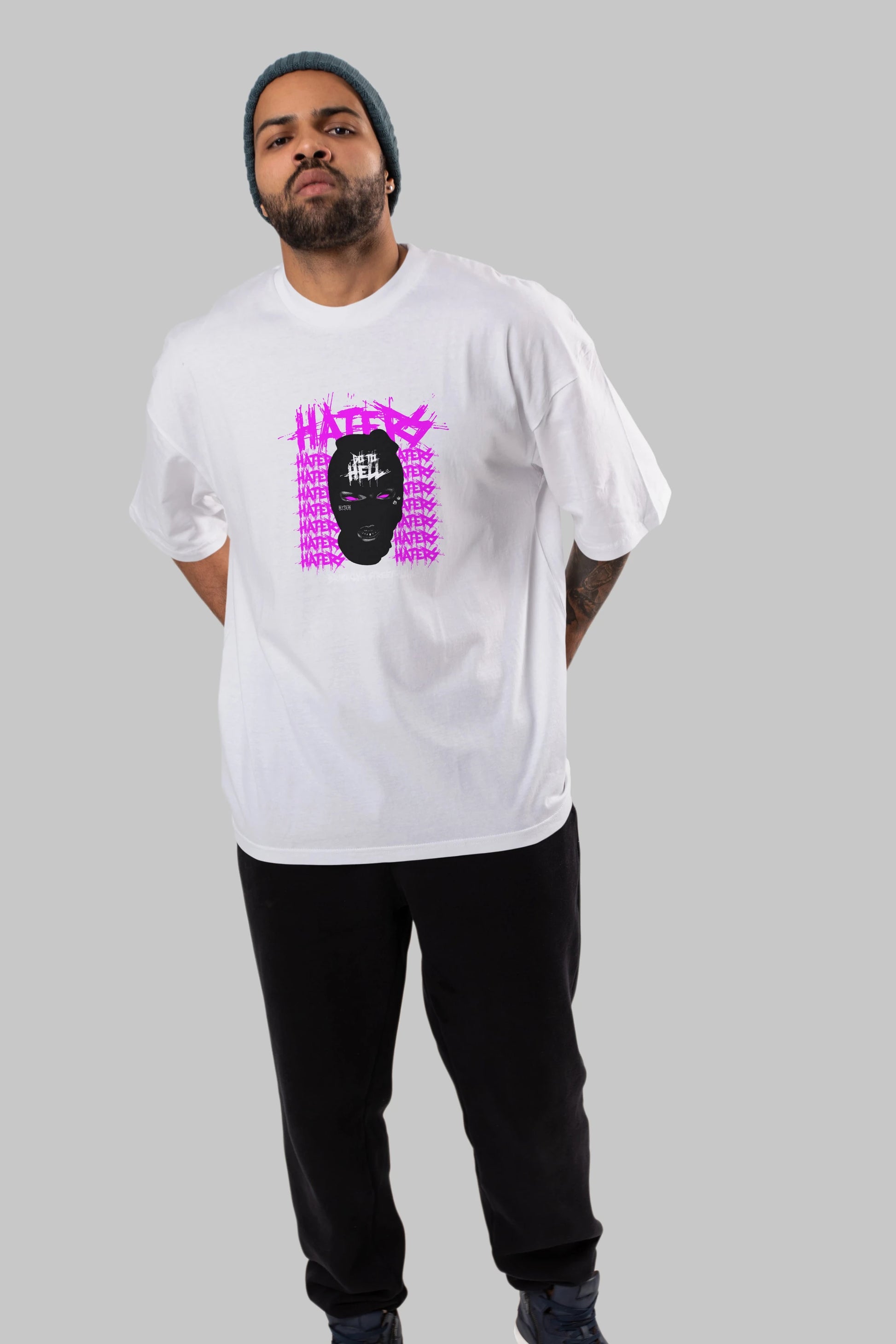 Haters Brooklyn Street Club Ön Baskılı Oversize t-shirt Erkek Kadın Unisex