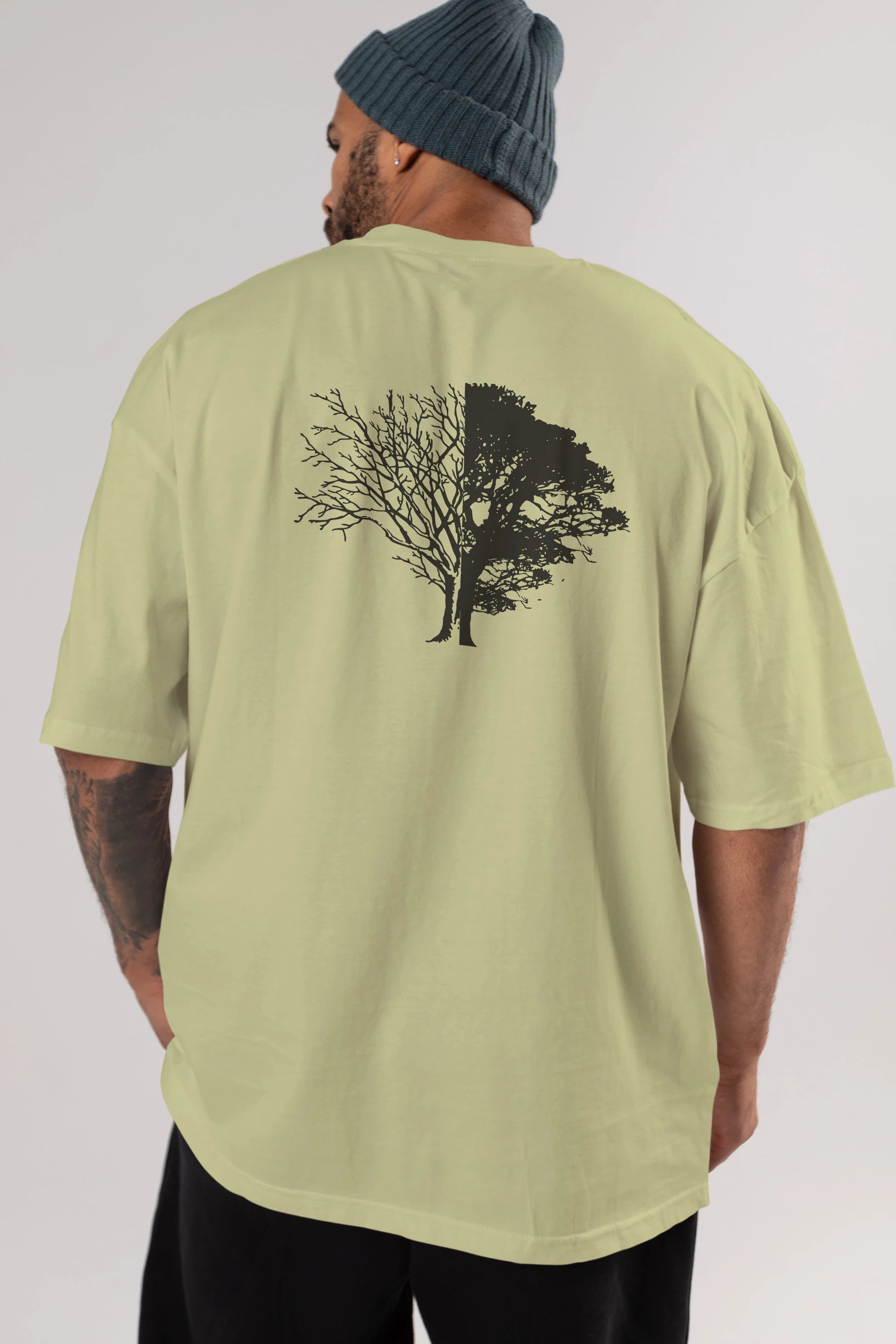 Life And Death Arka Baskılı Oversize t-shirt %100 pamuk Erkek Kadın Unisex