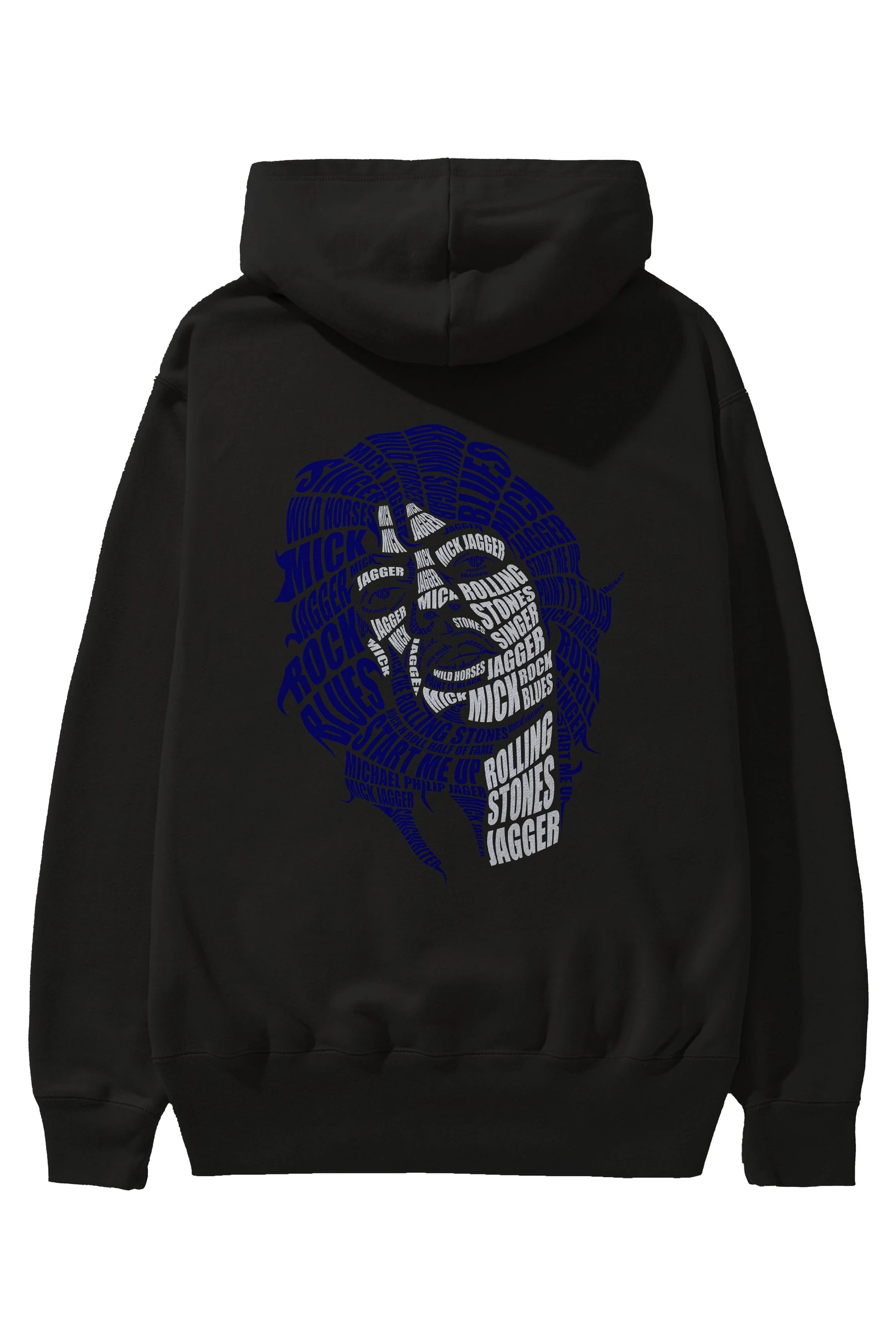 Mick Jagger Calligram Arka Baskılı Hoodie Oversize Kapüşonlu Sweatshirt Erkek Kadın Unisex