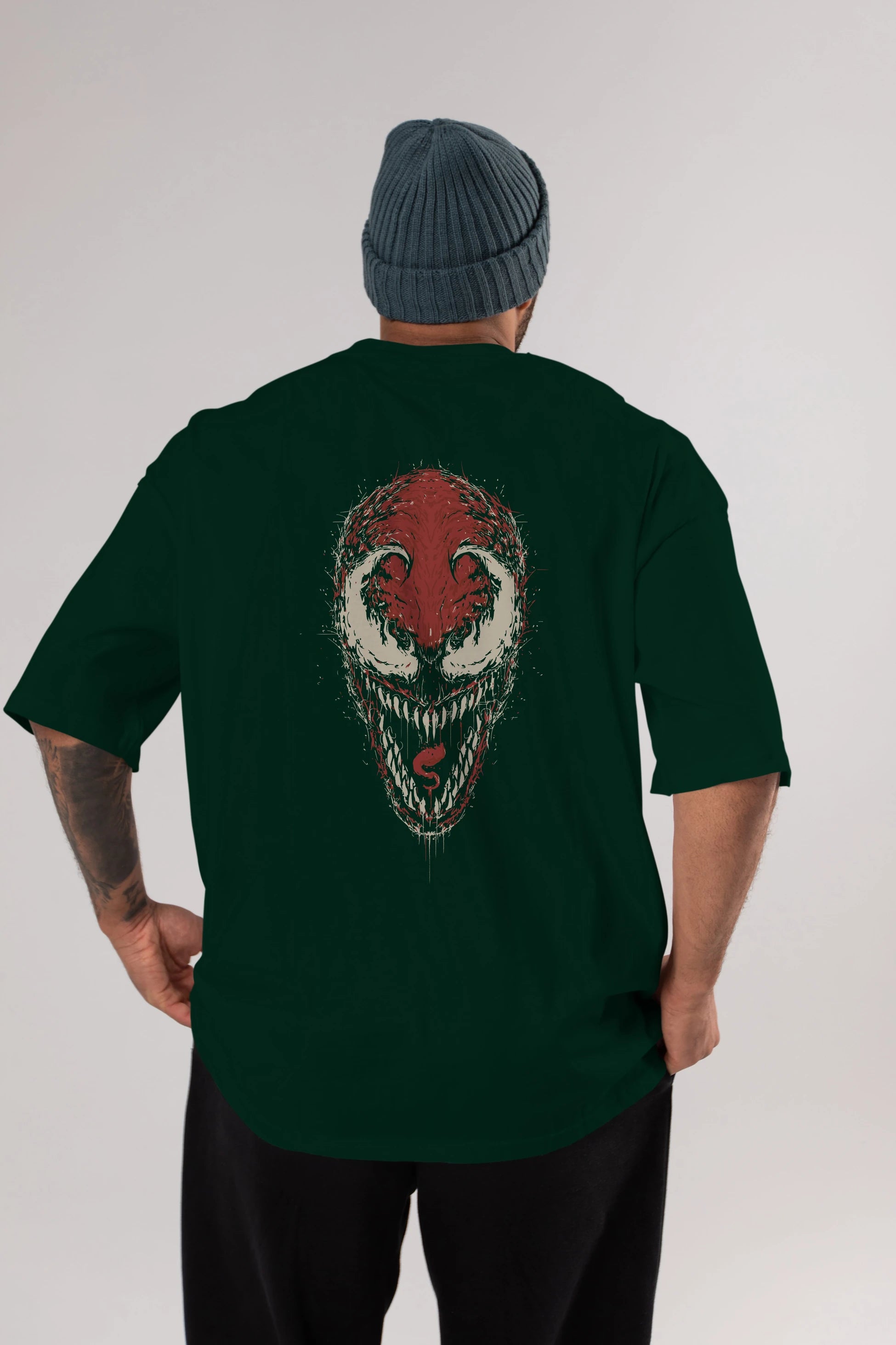 Venom (12) Arka Baskılı Oversize t-shirt Erkek Kadın Unisex %100 Pamuk Bisiklet Yaka tişort
