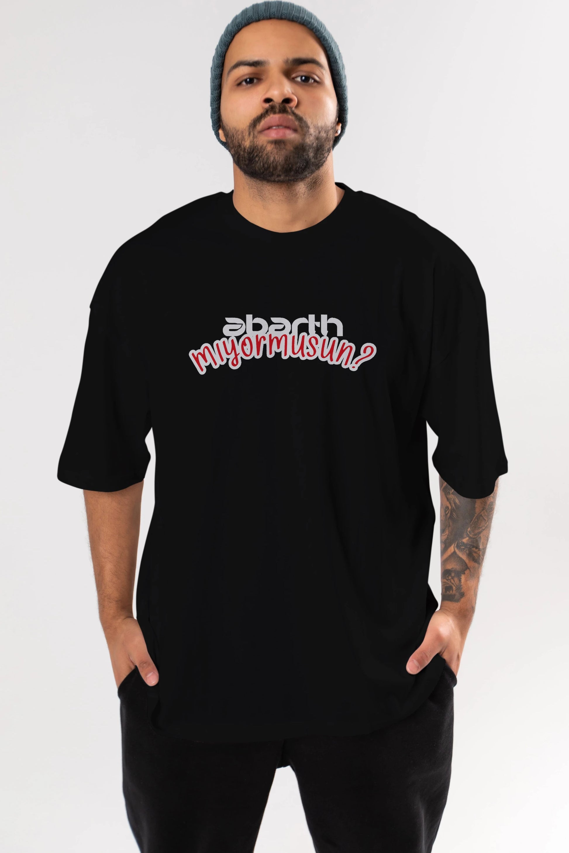 Abarth  Mıyormusun Ön Baskılı Oversize t-shirt %100 pamuk Erkek Kadın Unisex