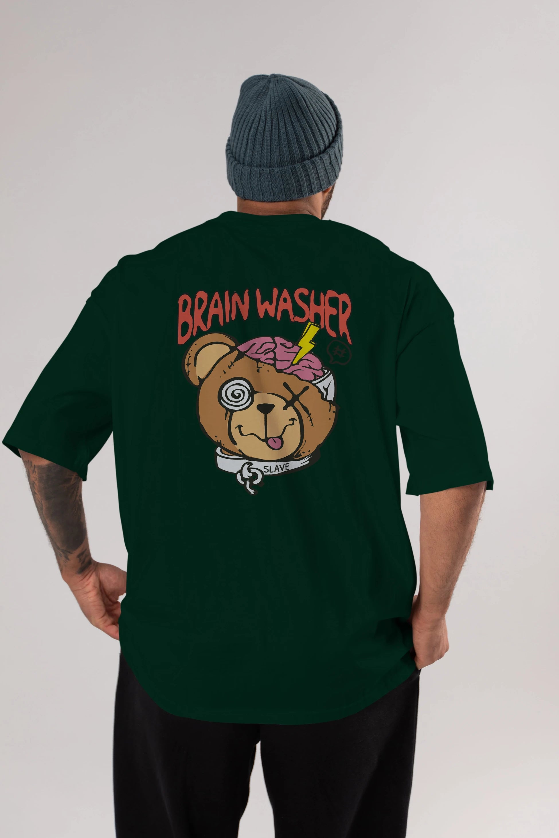Brain Washer Arka Baskılı Oversize t-shirt Erkek Kadın Unisex