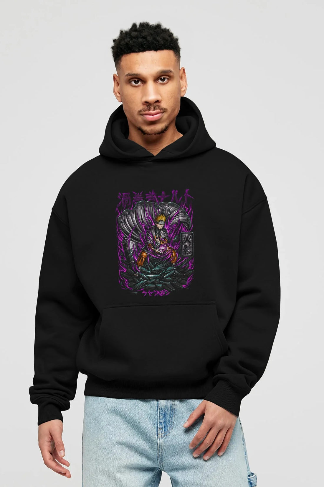 NARUTO Anime Ön Baskılı Hoodie Oversize Kapüşonlu Sweatshirt Erkek Kadın Unisex