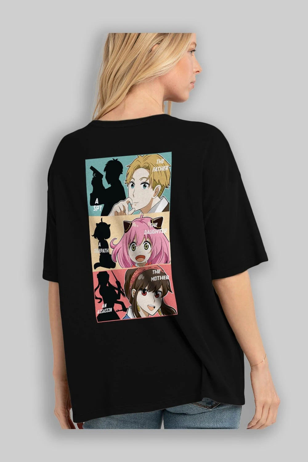 SPY X FAMILY Anime Arka Baskılı Oversize t-shirt Erkek Kadın Unisex
