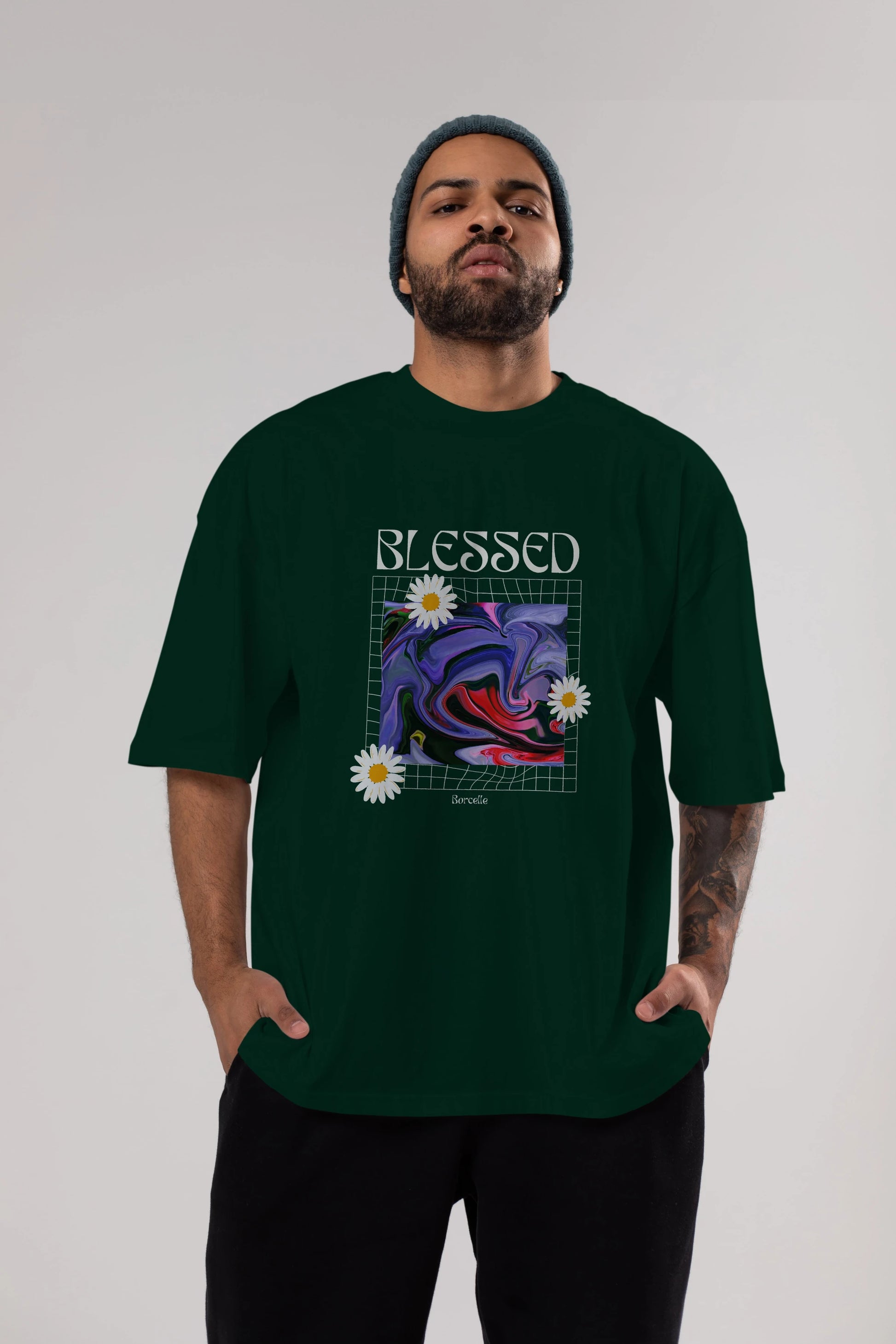 Blessed Ön Baskılı Oversize t-shirt Erkek Kadın Unisex