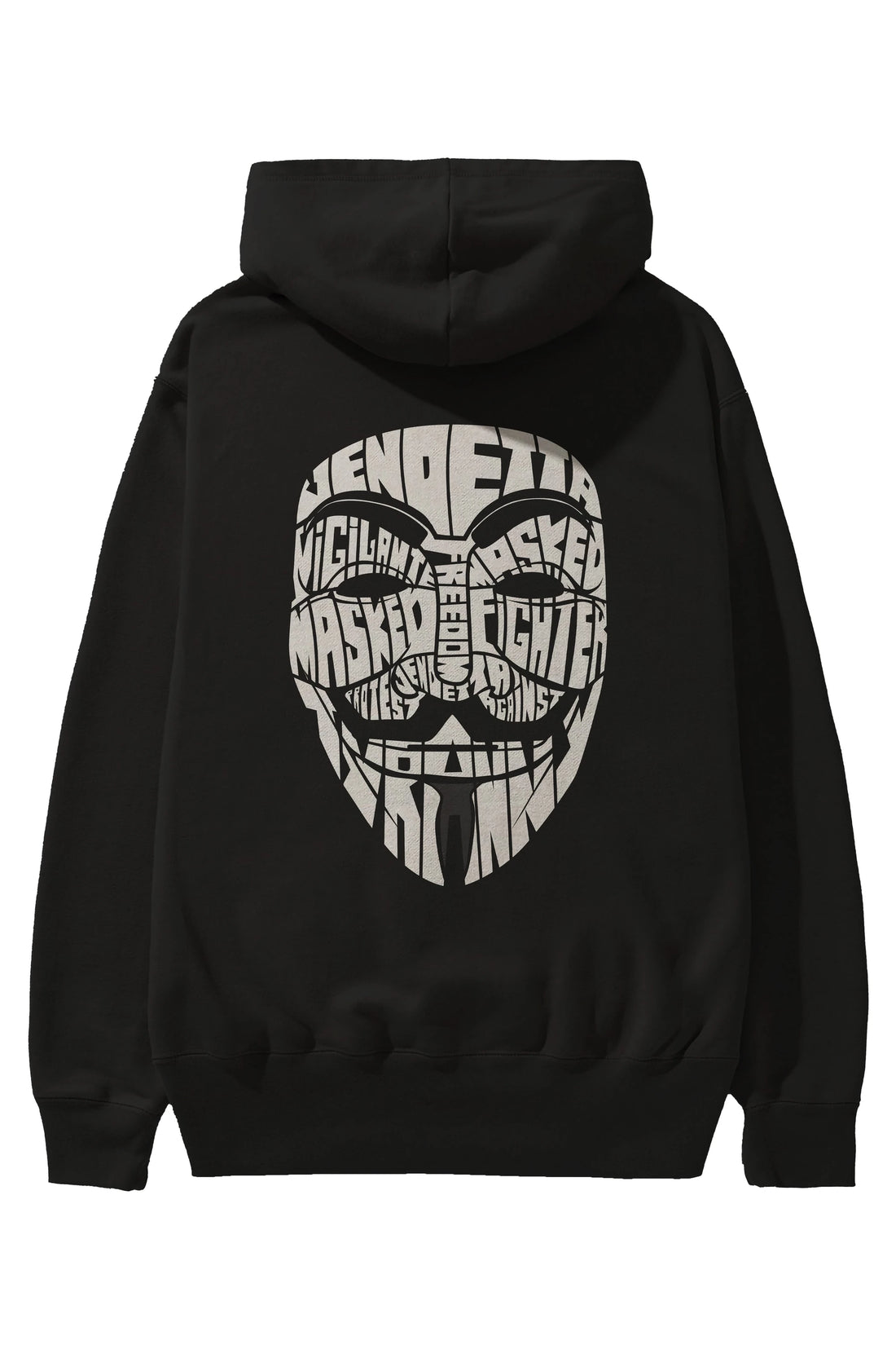 Vendetta Arka Baskılı Hoodie Oversize Kapüşonlu Sweatshirt Erkek Kadın Unisex