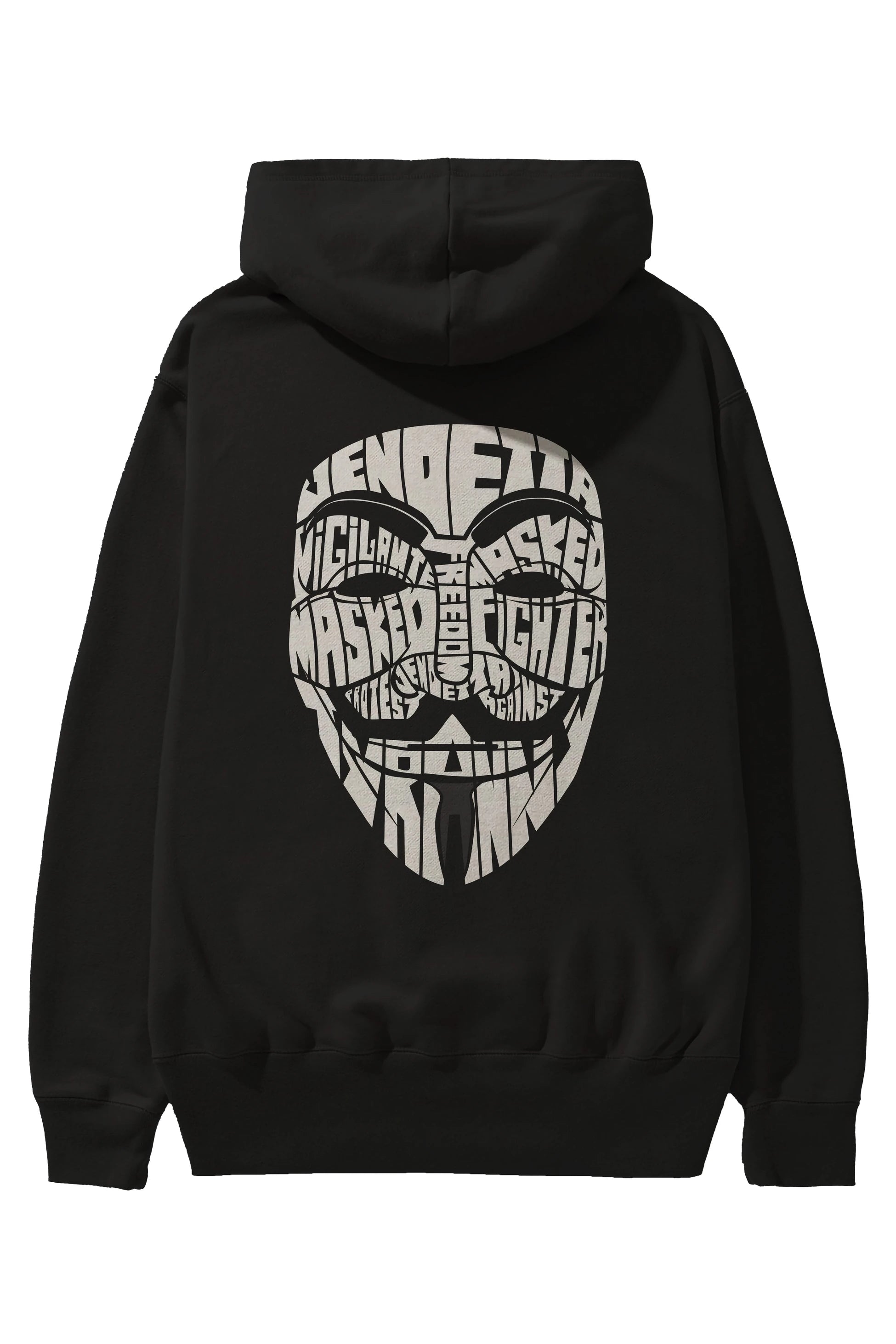 Vendetta Arka Baskılı Hoodie Oversize Kapüşonlu Sweatshirt Erkek Kadın Unisex