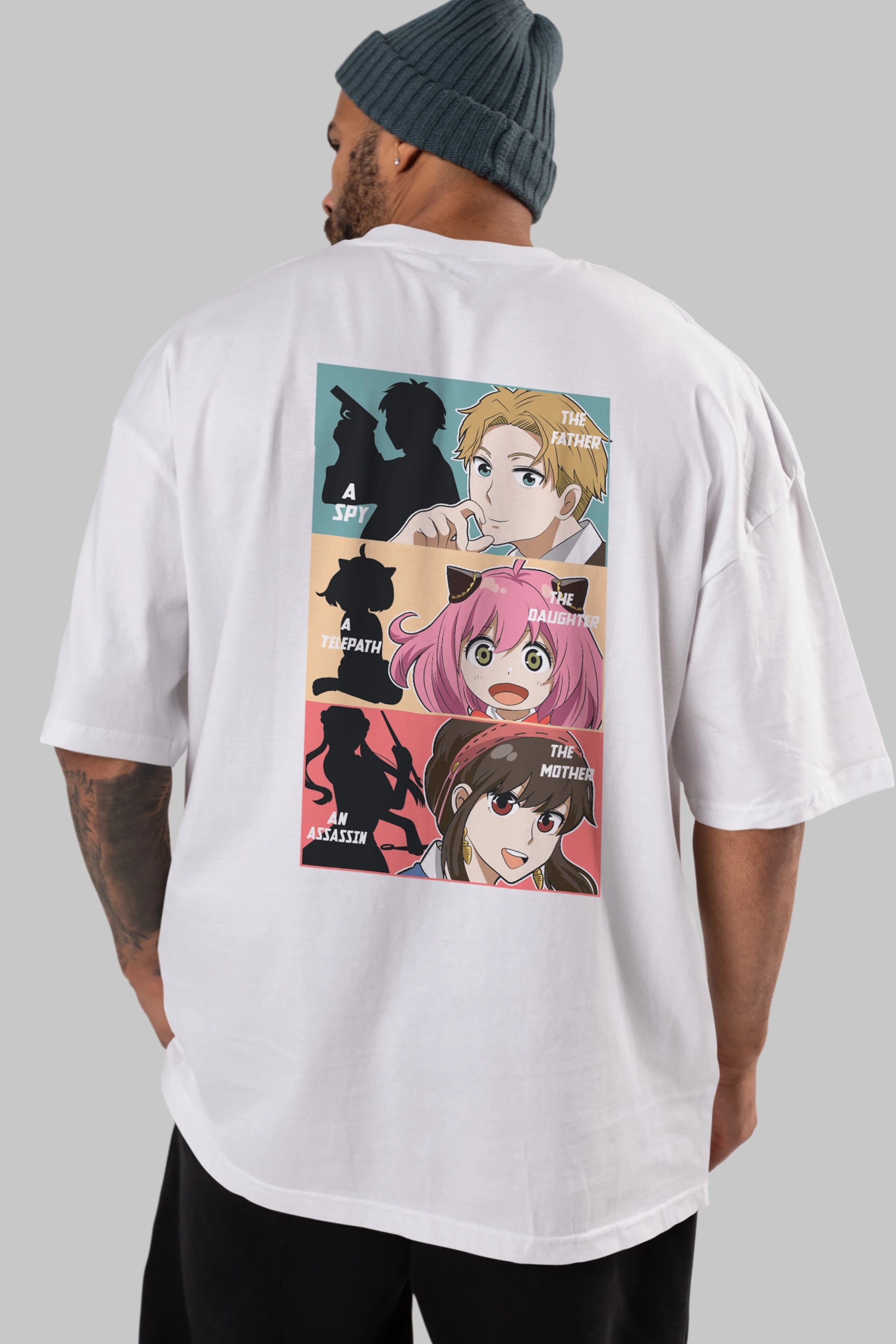SPY X FAMILY Anime Arka Baskılı Oversize t-shirt Erkek Kadın Unisex