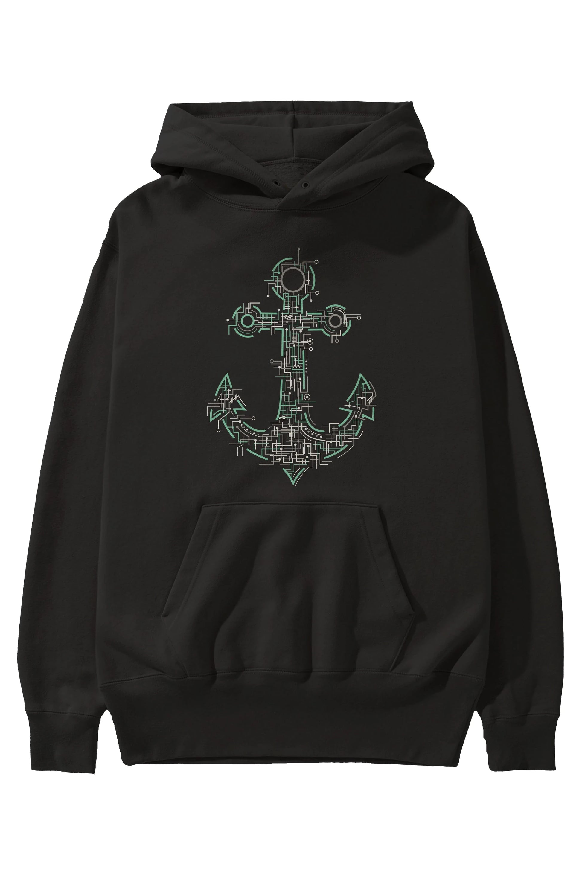 Electric Anchor Ön Baskılı Hoodie Oversize Kapüşonlu Sweatshirt Erkek Kadın Unisex