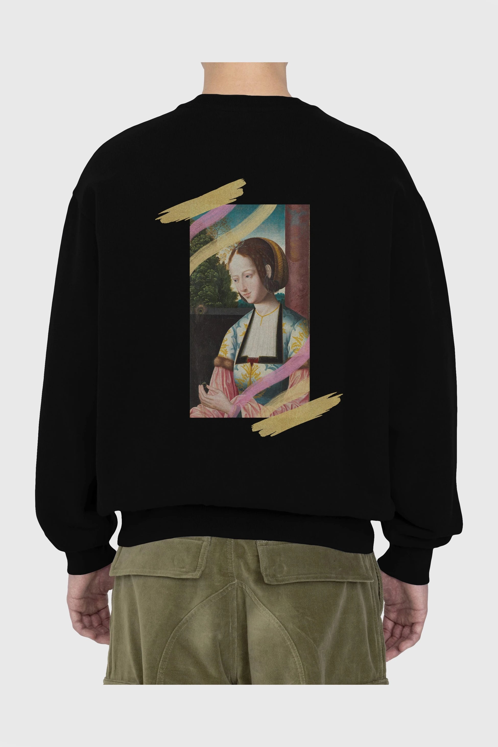 Woman Portrait Arka Baskılı Oversize Sweatshirt Erkek Kadın Unisex
