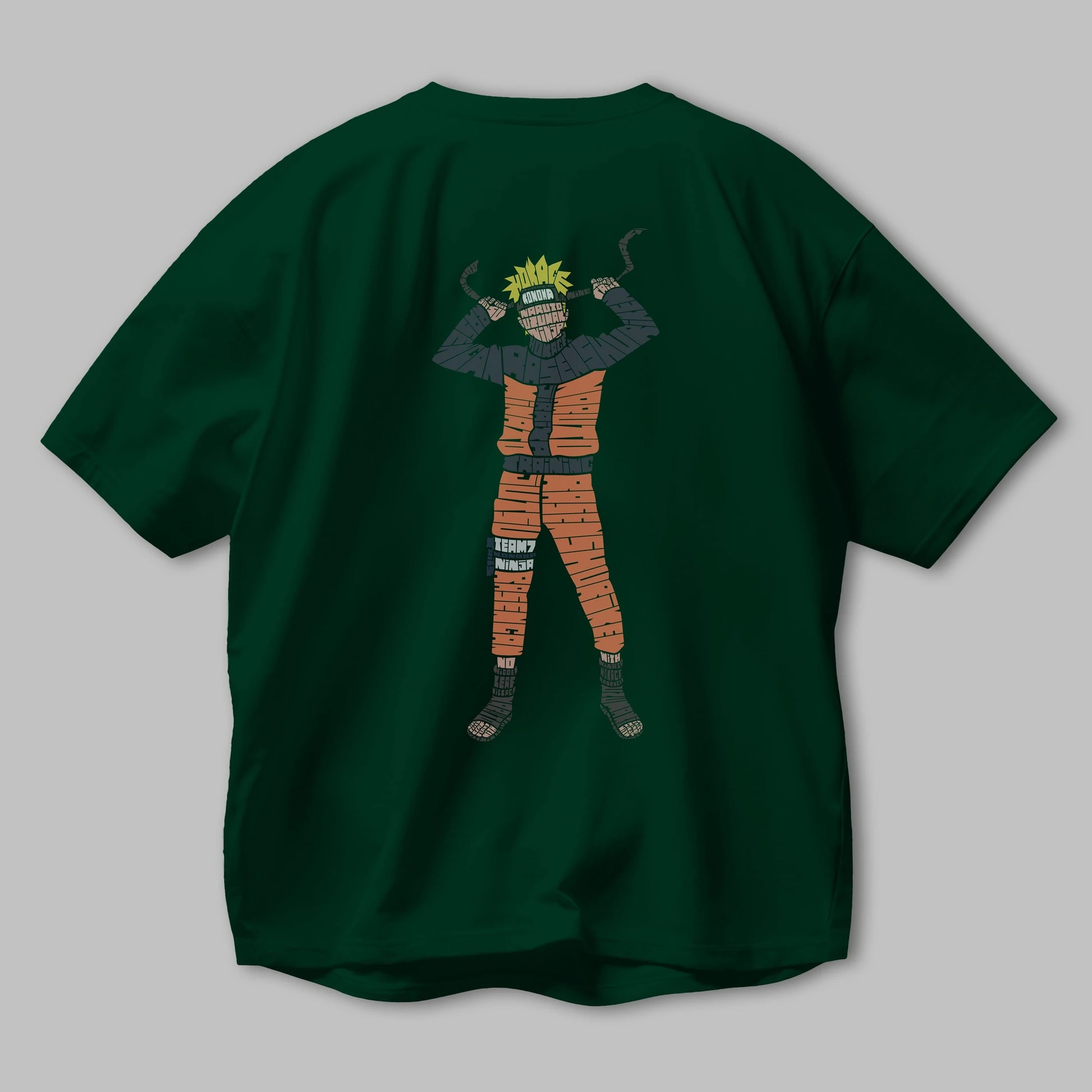 Naruto Arka Baskılı Oversize t-shirt %100 pamuk Erkek Kadın Unisex