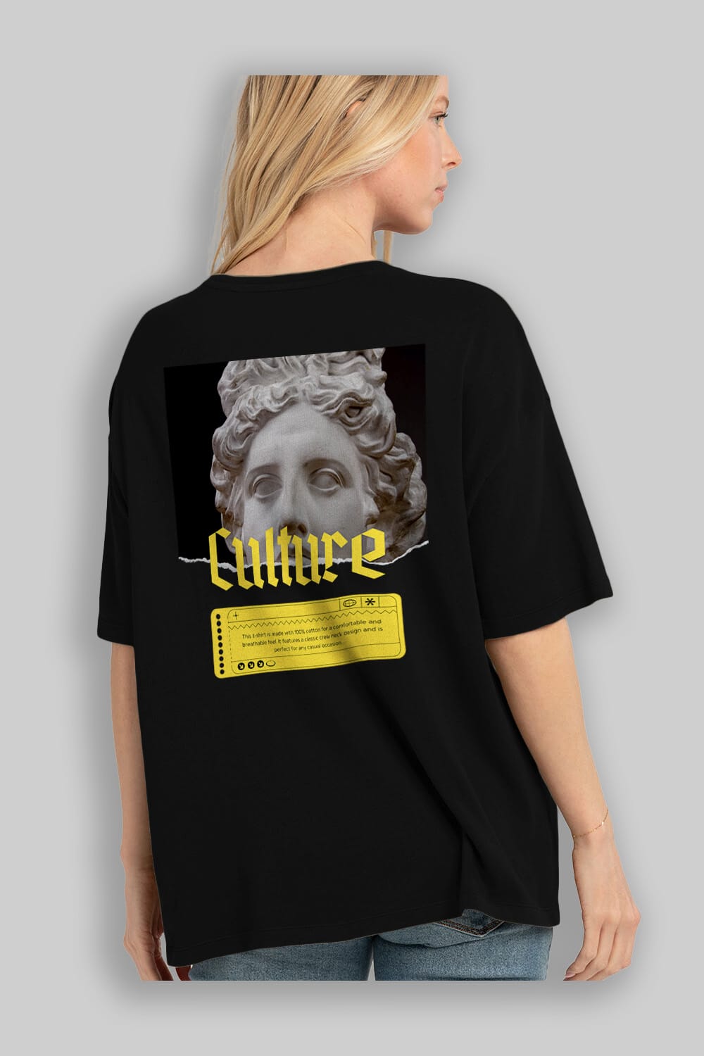 Culture Yazılı Arka Baskılı Oversize t-shirt Erkek Kadın Unisex