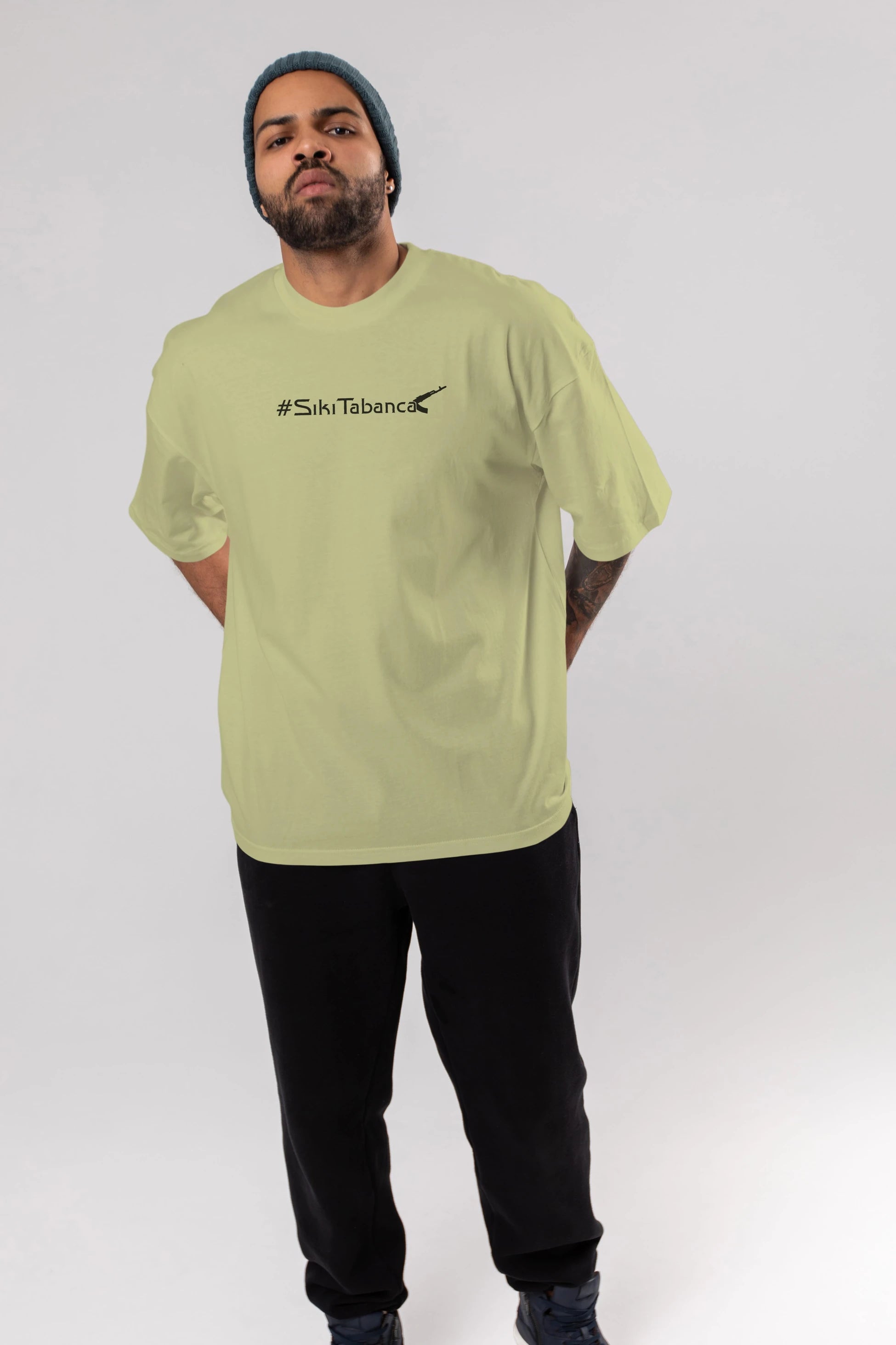 Sıkı Tabanca Ön Baskılı Oversize t-shirt %100 pamuk Erkek Kadın Unisex