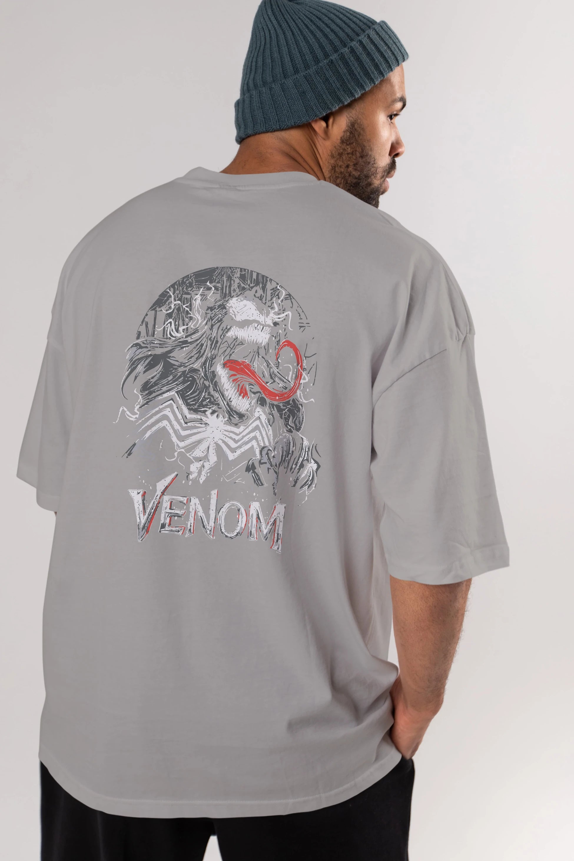 Venom (13) Arka Baskılı Oversize t-shirt Erkek Kadın Unisex %100 Pamuk Bisiklet Yaka tişort