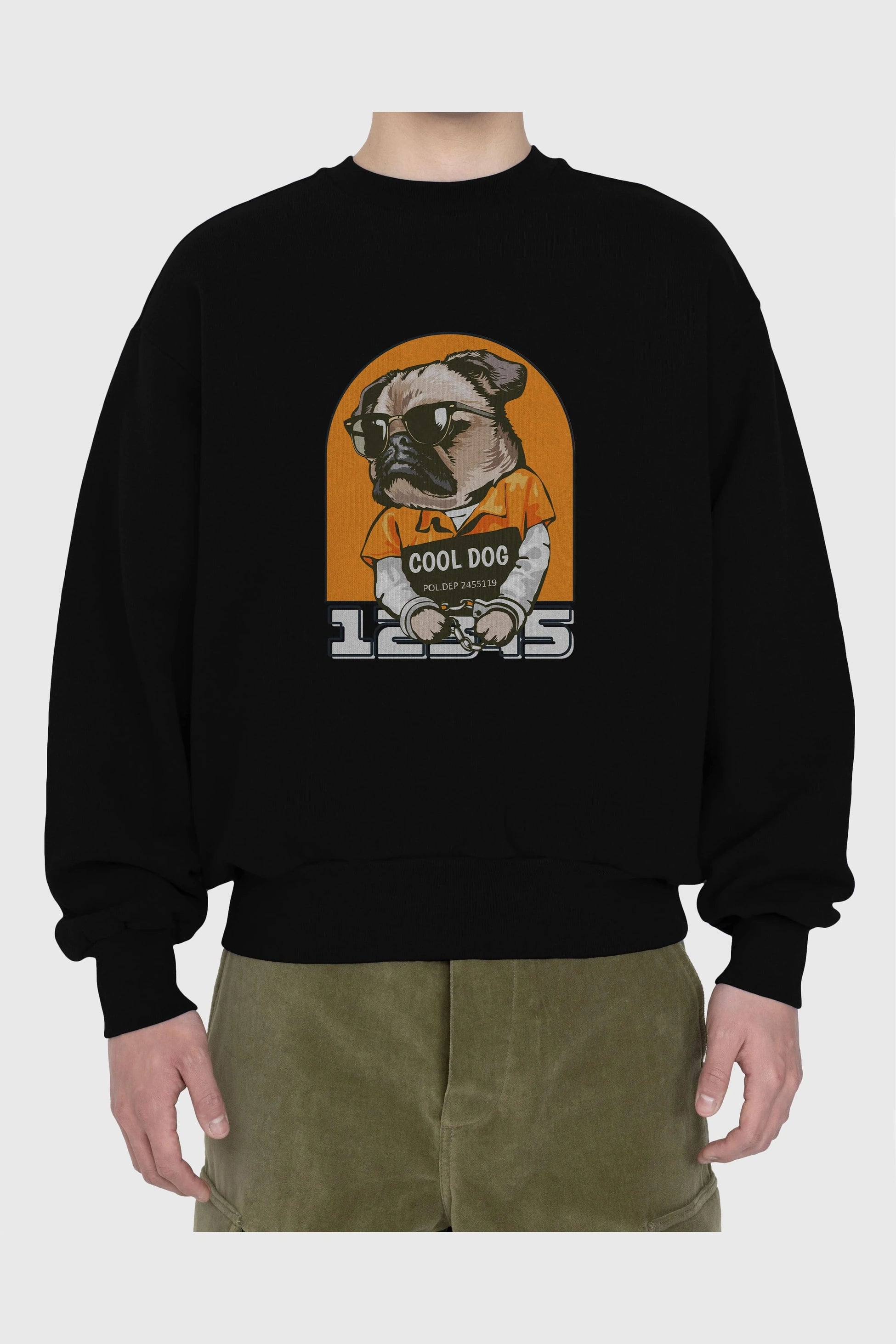 Cool Dog Ön Baskılı Oversize Sweatshirt Erkek Kadın Unisex